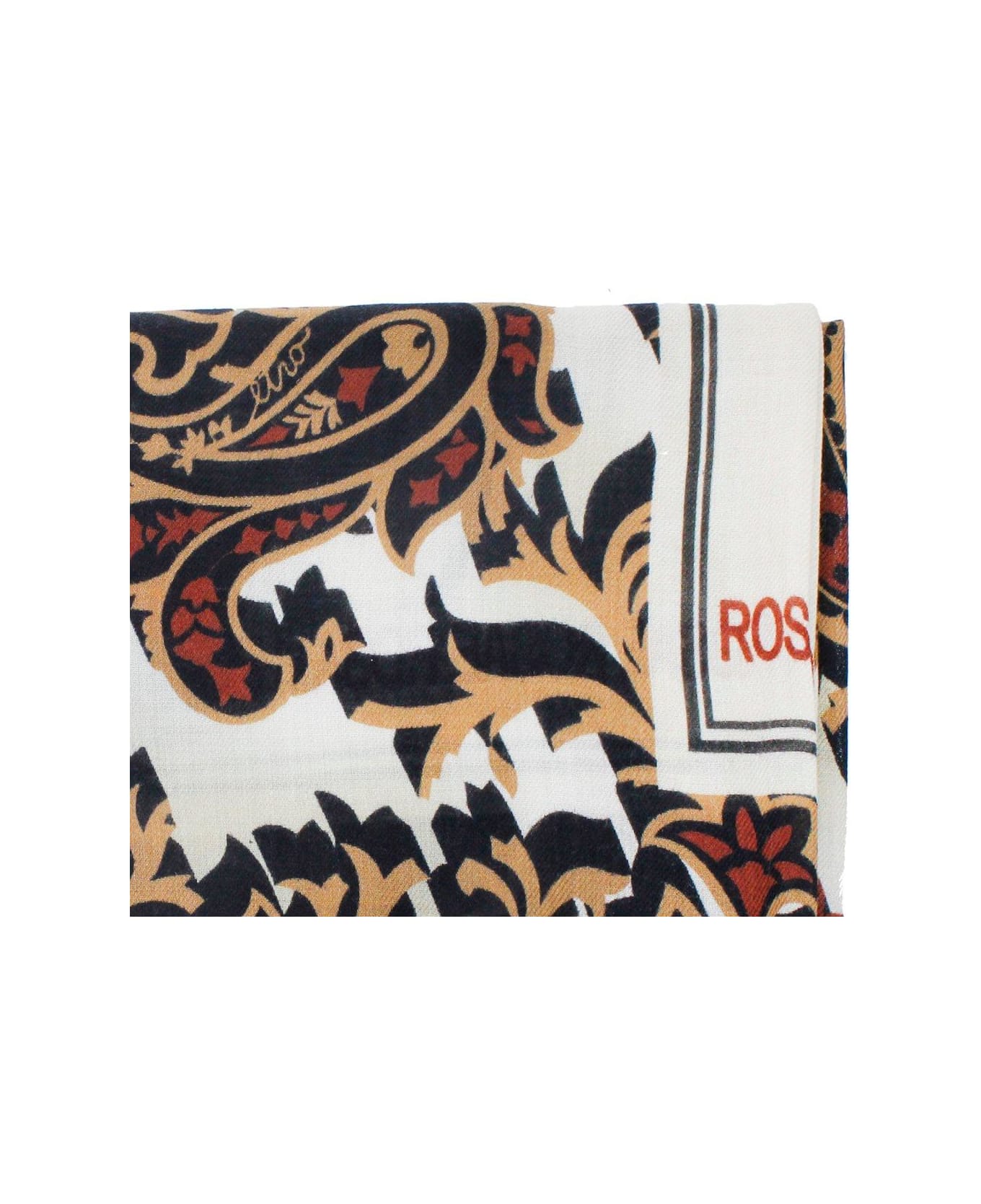 Etro Rose Printed Frayed Edge Scarf スカーフ