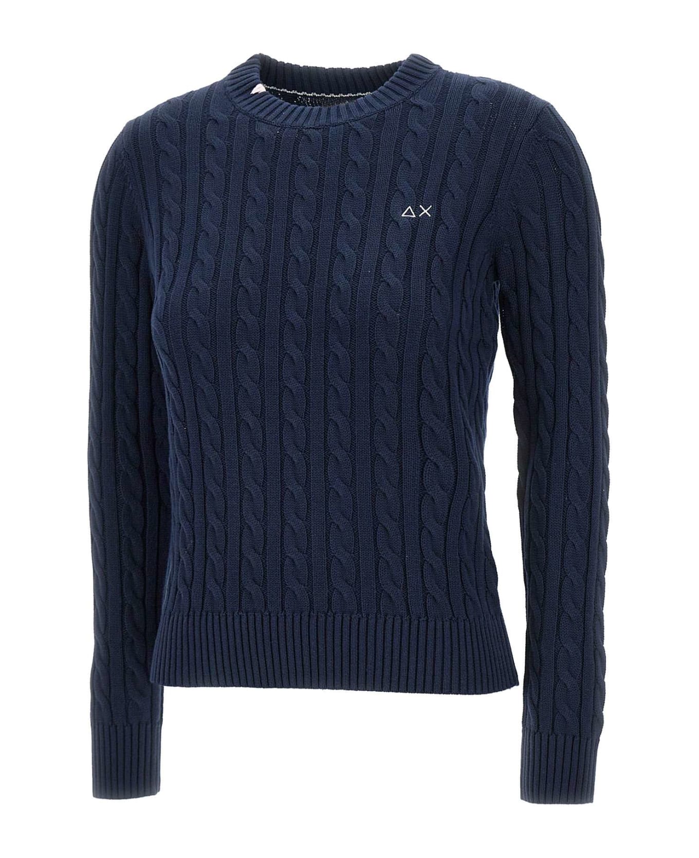 Sun 68 'round Neck Cable' Cotton Sweater