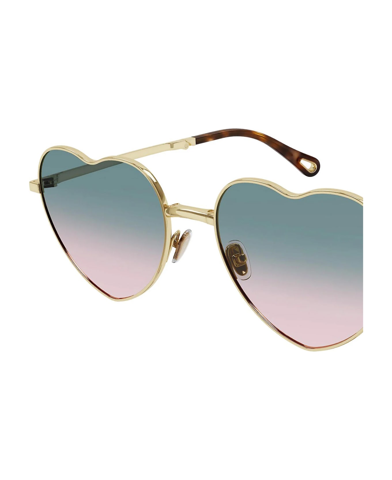 Chloé Gold/green/pink Milane Sunglasses - Gold