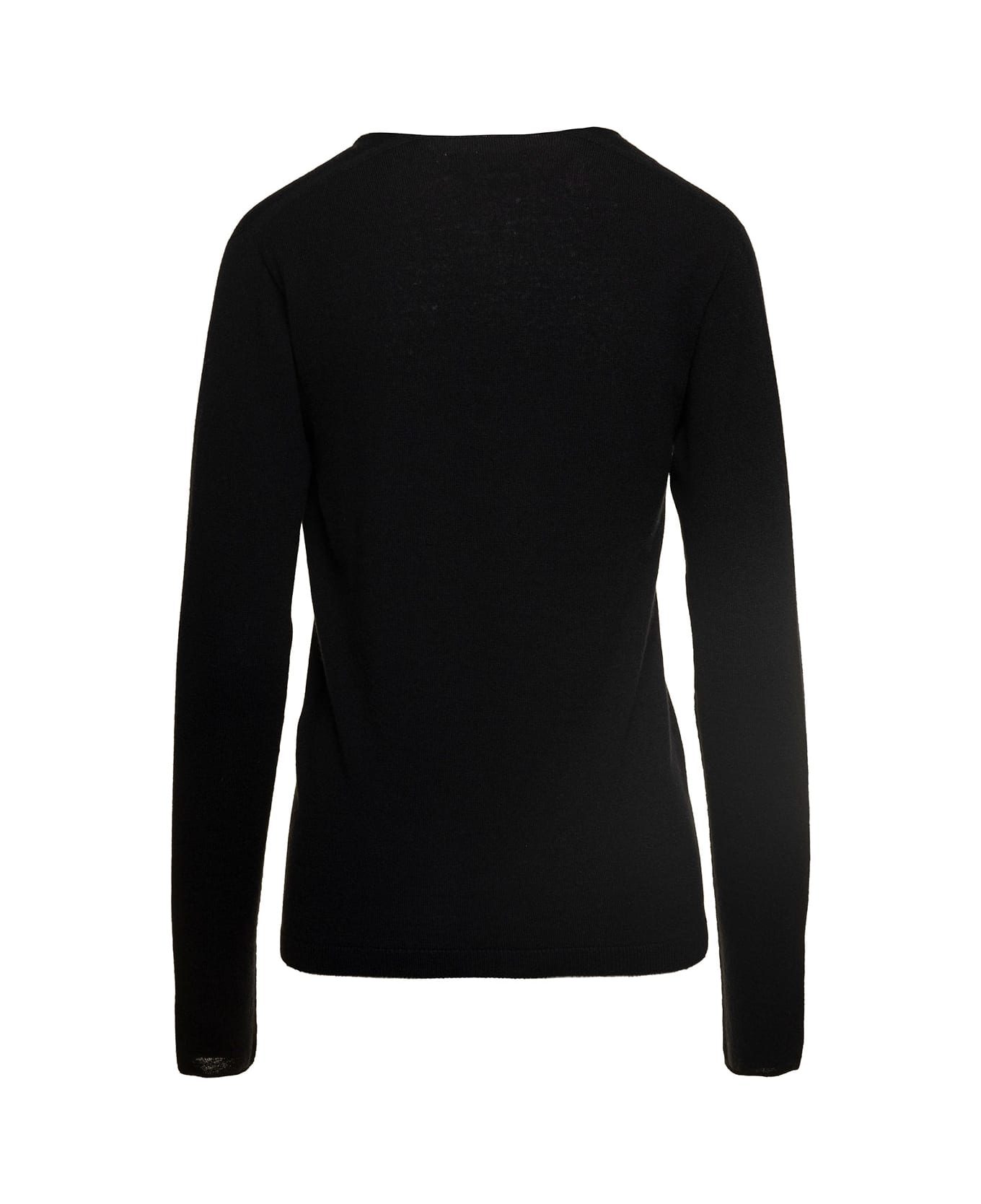 Antonelli Black Sweater With V Neckline In Wool And Cashmere Woman - Black