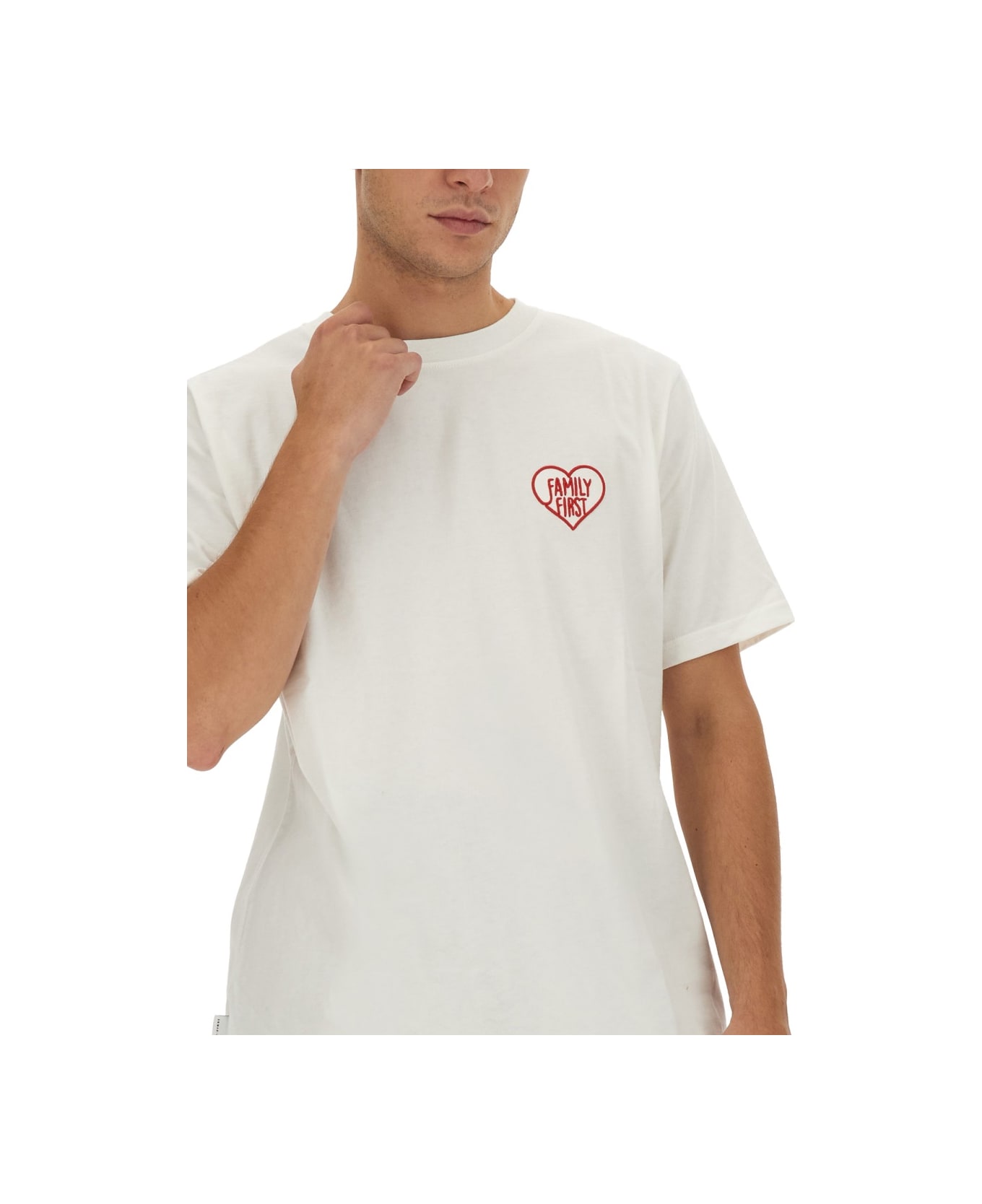 Family First Milano T-shirt With Logo - WHITE