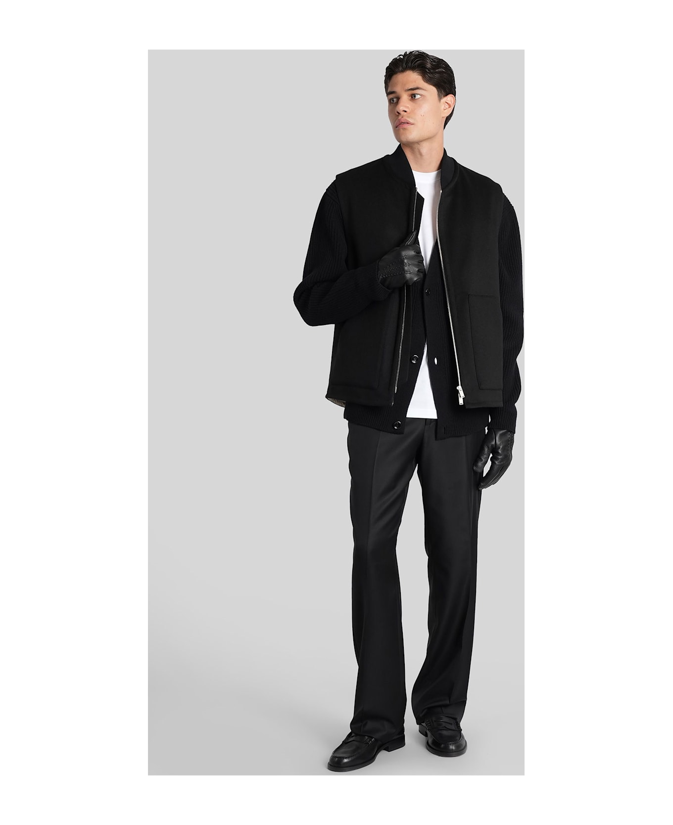 Lardini Vest In Black Wool - black