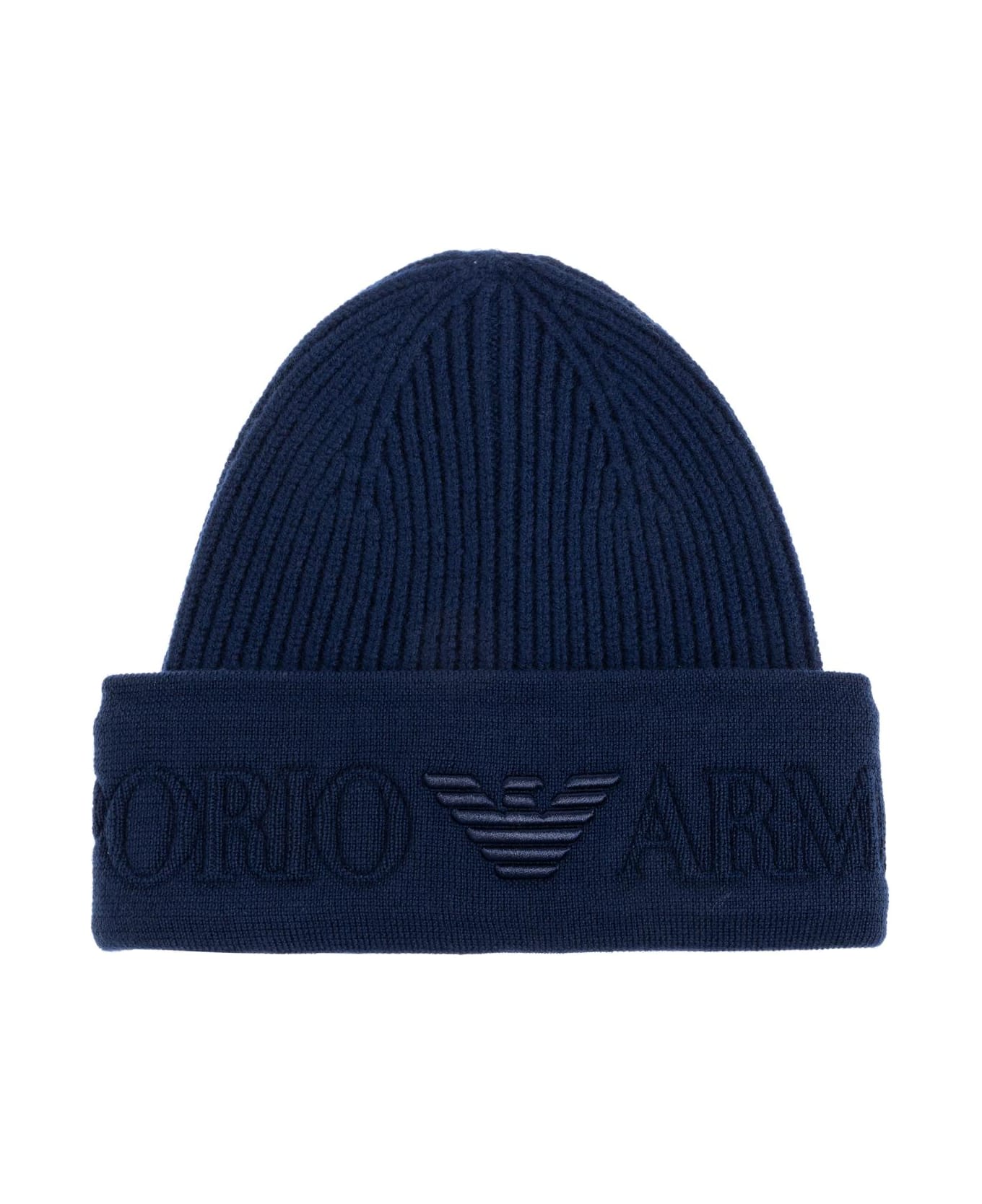 Emporio Armani Wool Beanie - Blue