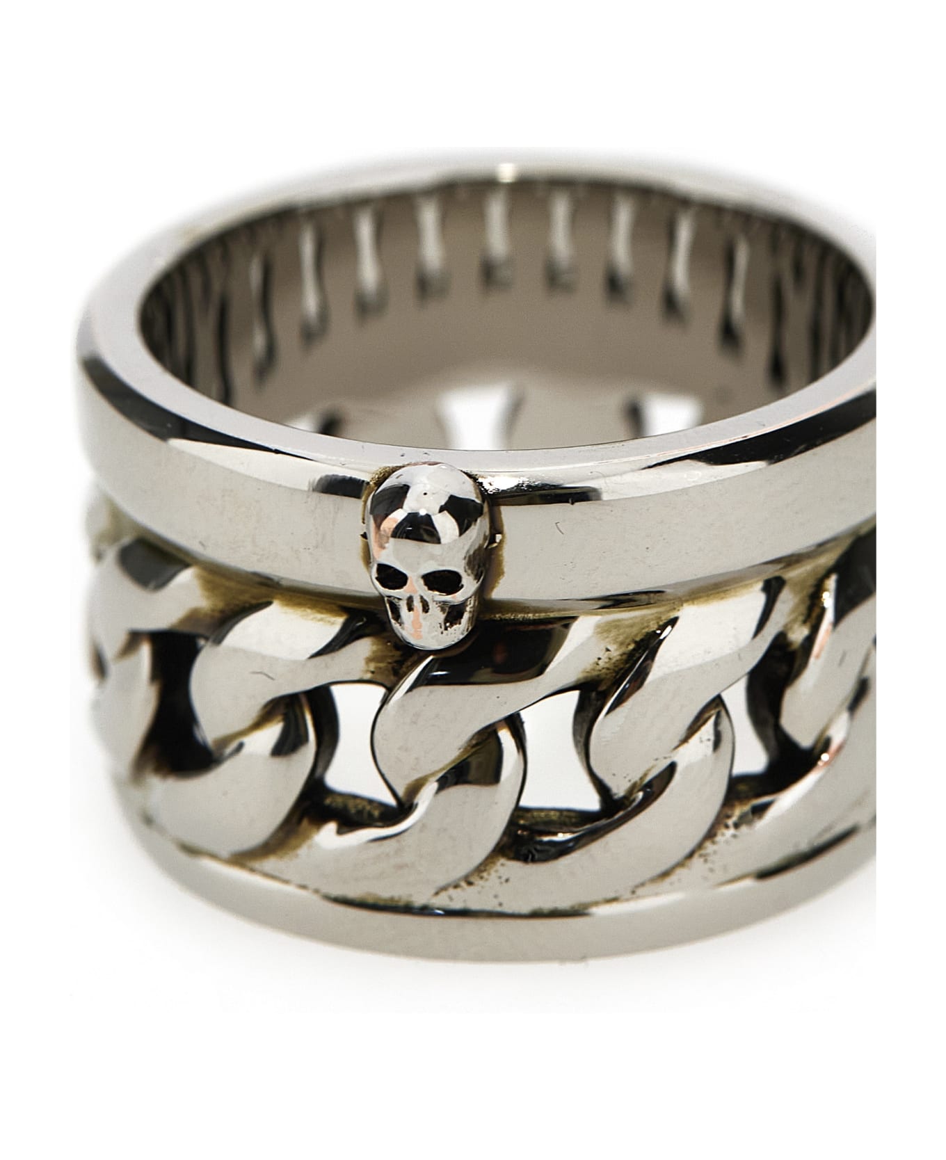 Alexander McQueen Dynamic Skull Ring - Silver