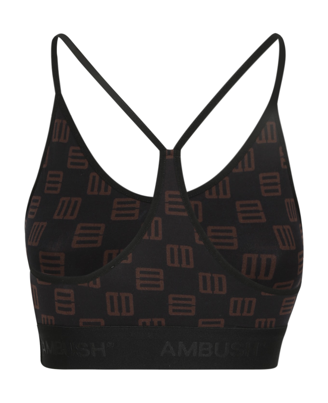 AMBUSH Monogram-print Bra Top - Black ランジェリー＆パジャマ