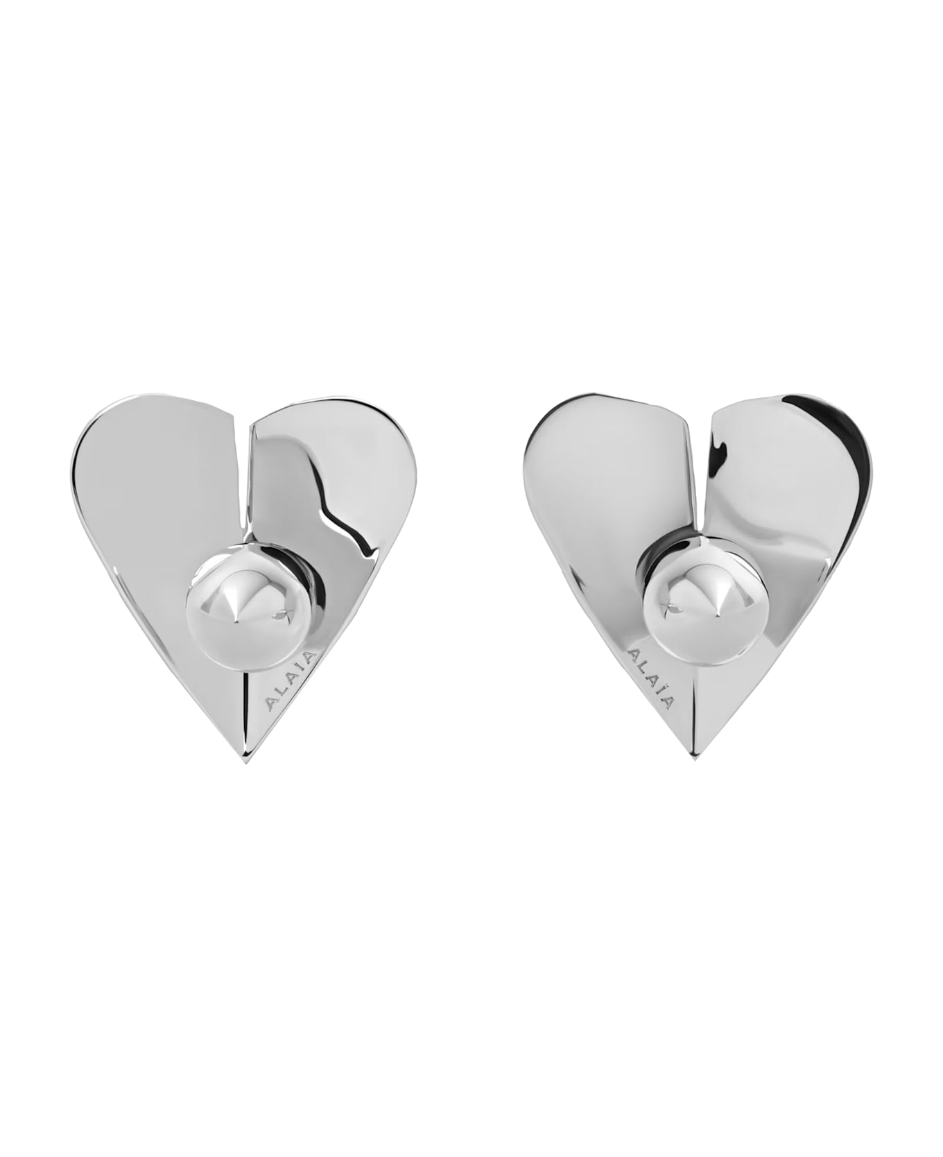 Alaia Le Coeur Torn Earrings - Silver