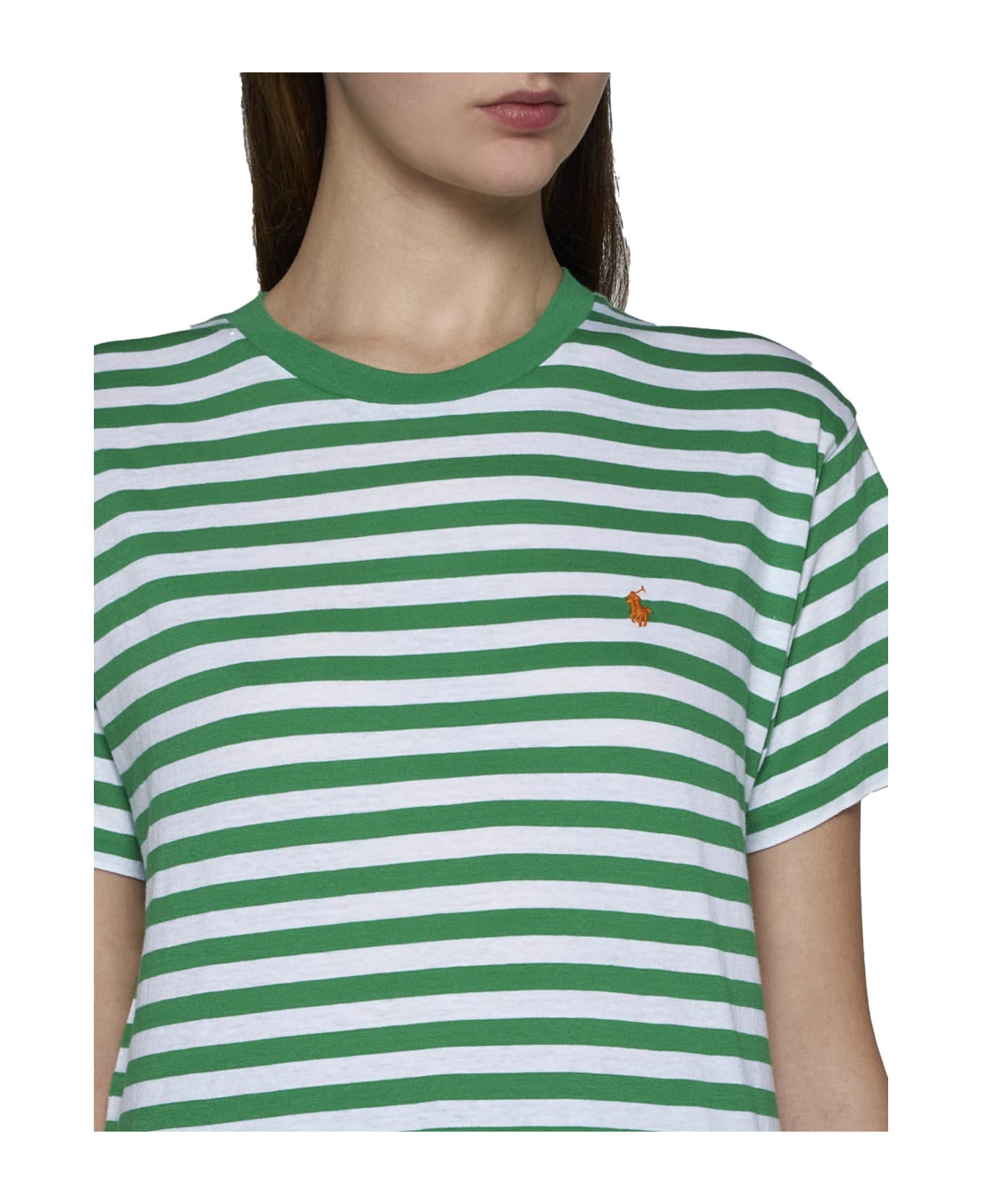 Polo Ralph Lauren T-Shirt - Preppy green/white Tシャツ