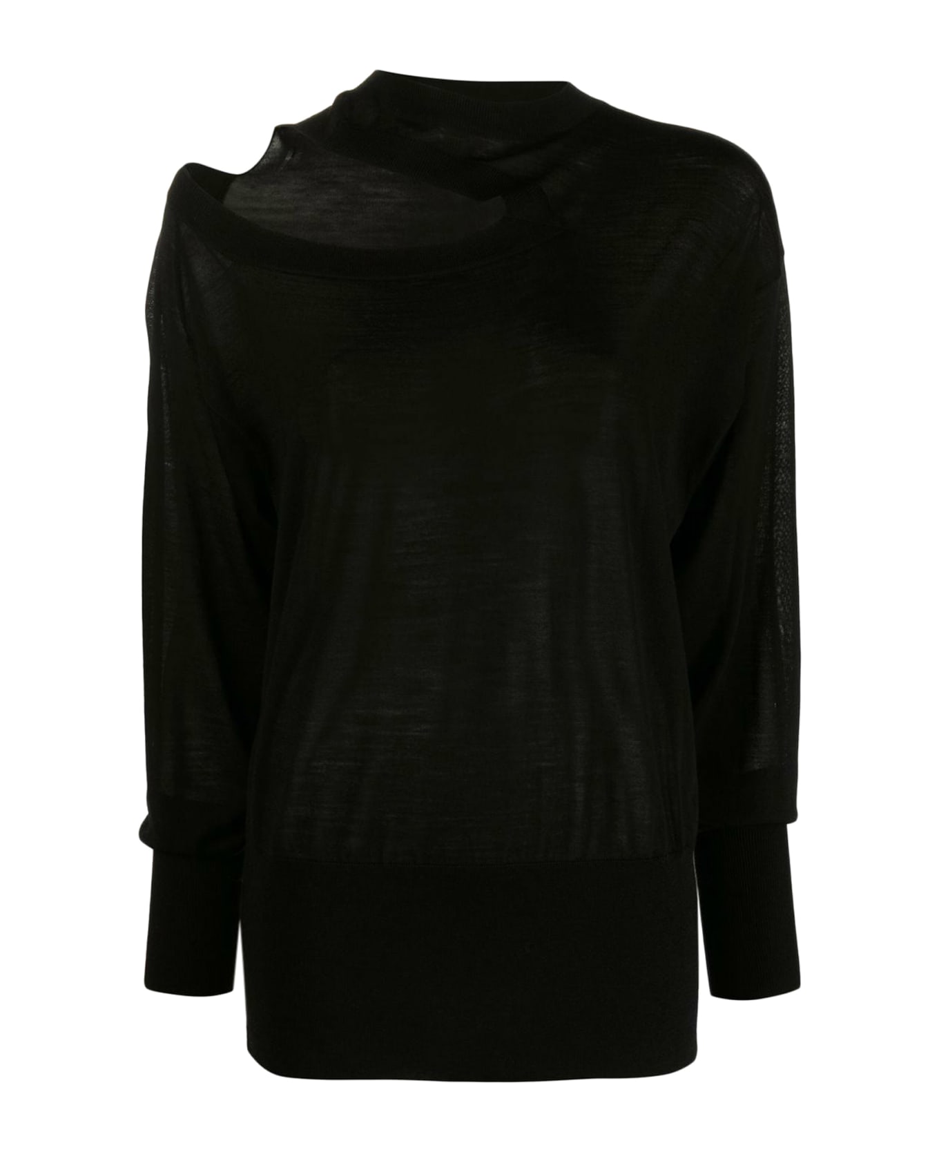 Stella McCartney Cut Out-detail Crewneck Knitted Top - Black
