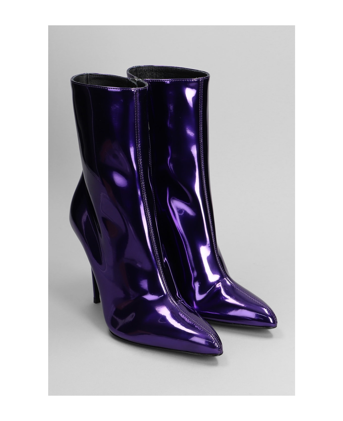 Giuseppe Zanotti Brytta High Heels Ankle Boots In Viola Patent Leather - Viola ブーツ