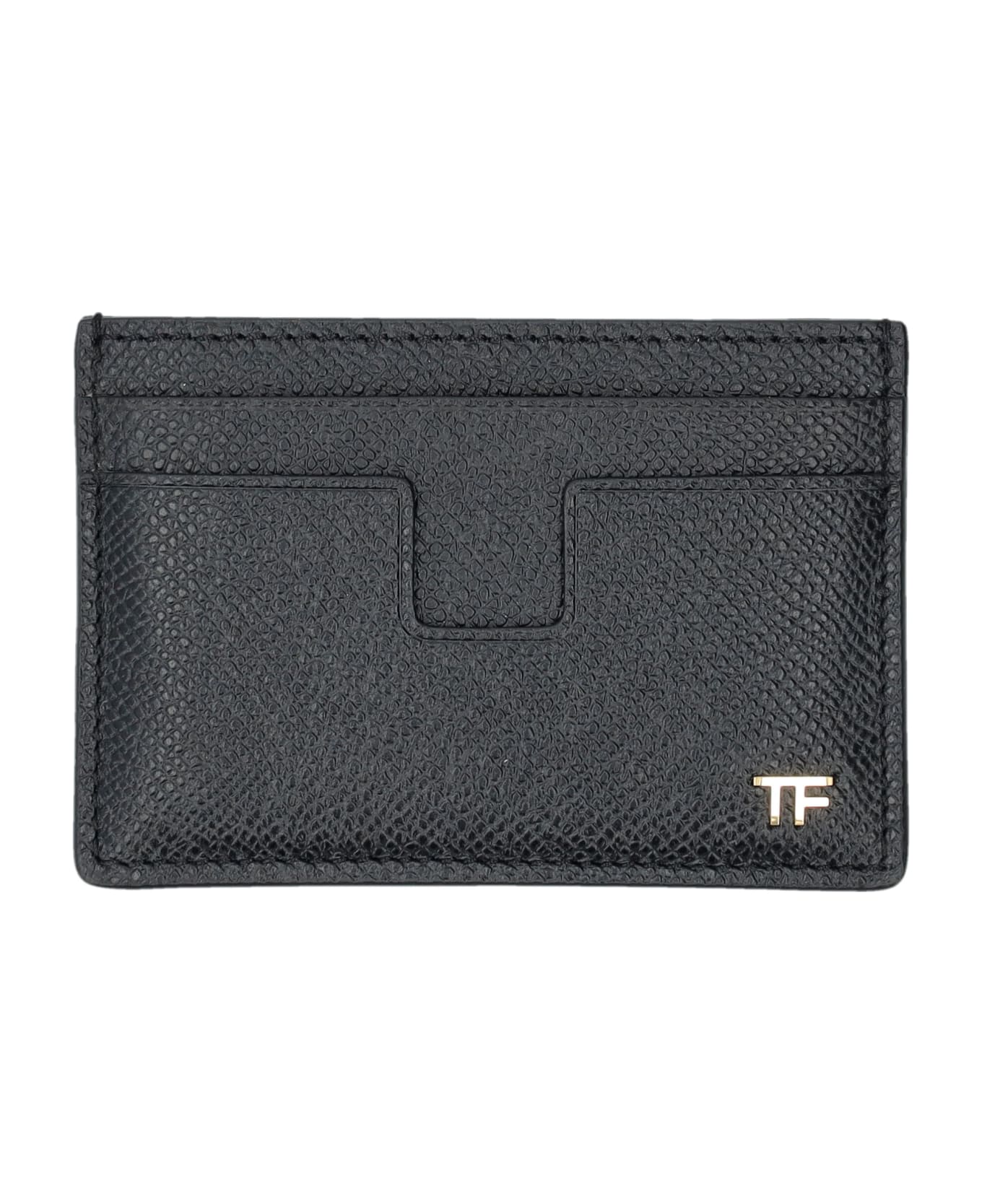 Tom Ford Small Grain Leather Cardholder - BLACK