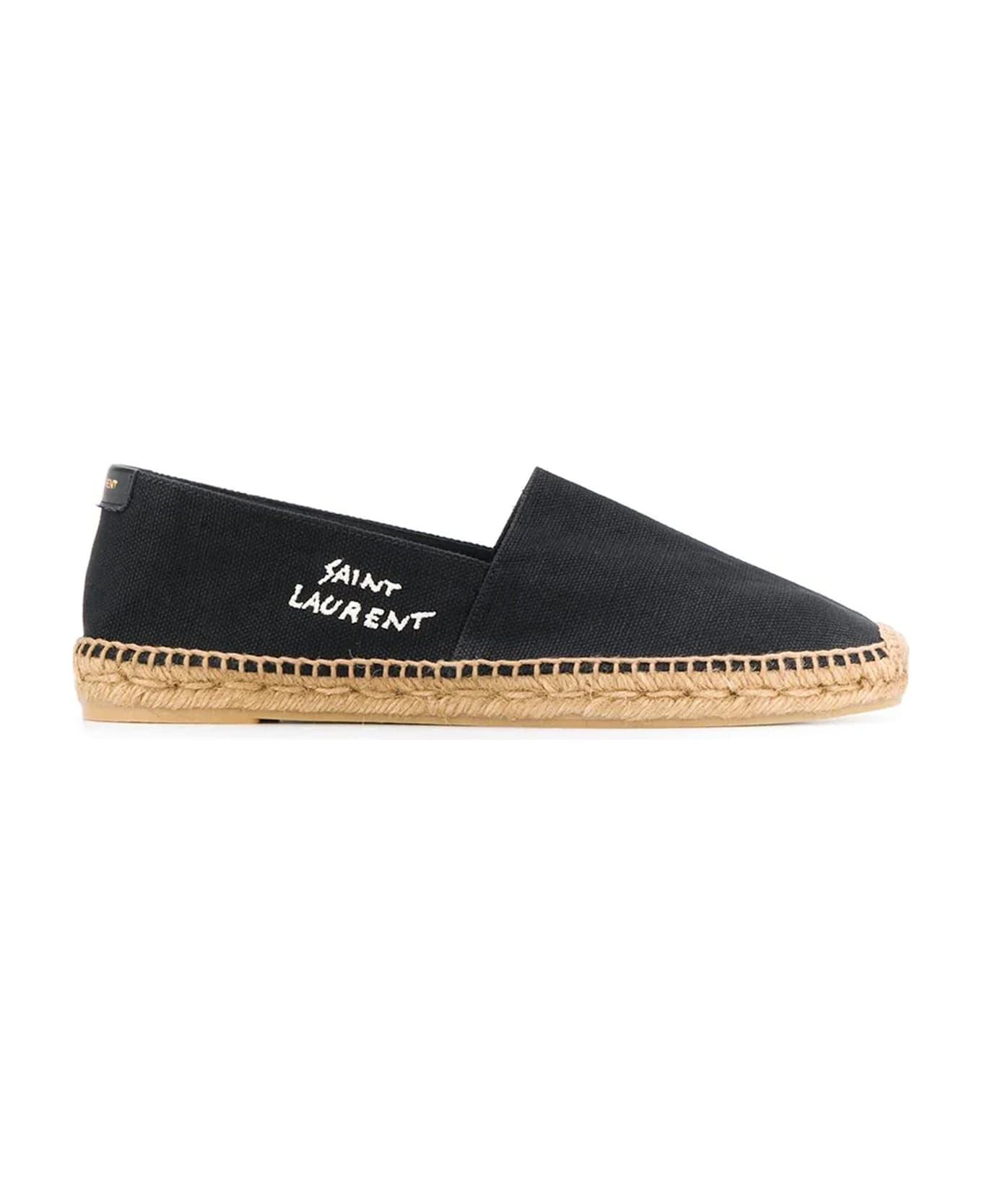 Saint Laurent Canvas Logo Espadrilles - Black