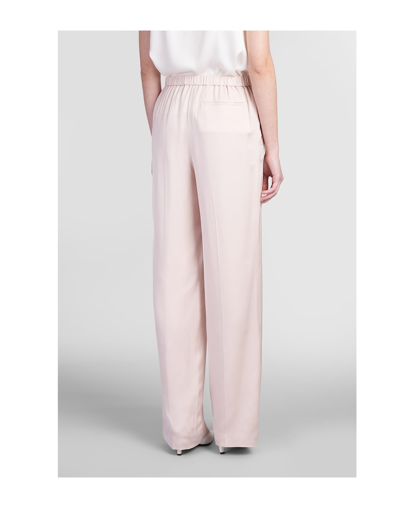 Theory Pants In Rose-pink Silk - rose-pink