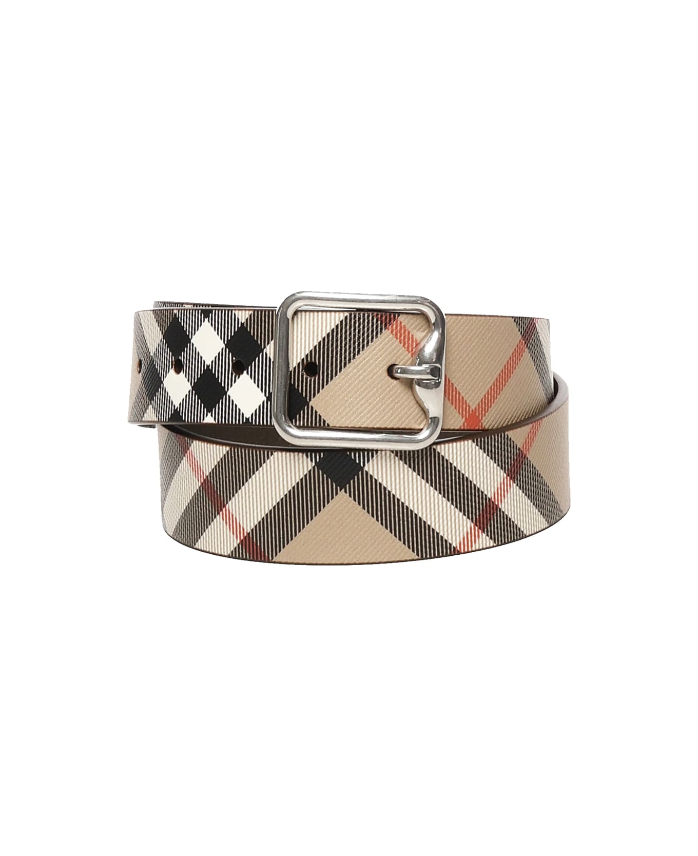 Burberry B Buckle Check Reversible Belt - SAND