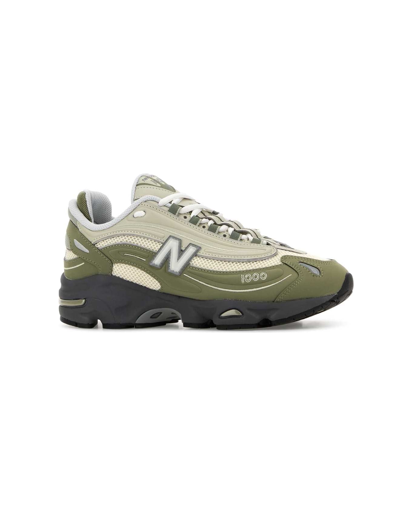 New Balance Multicolor Rubber And Mesh 1000 Sneakers - GREENGREY