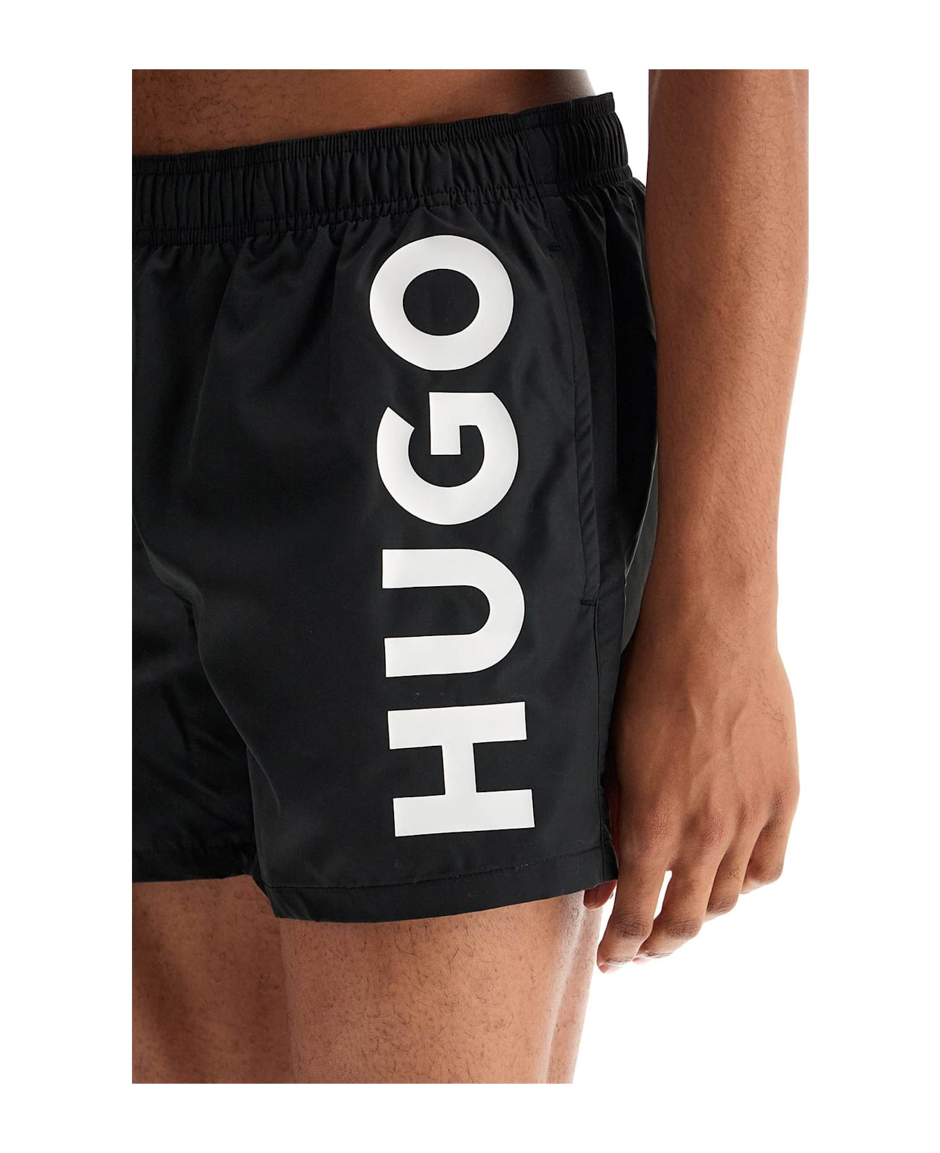 Hugo Boss Black Swimsuit Made Of Recycled Polyester With Quick-dry Feature - Black