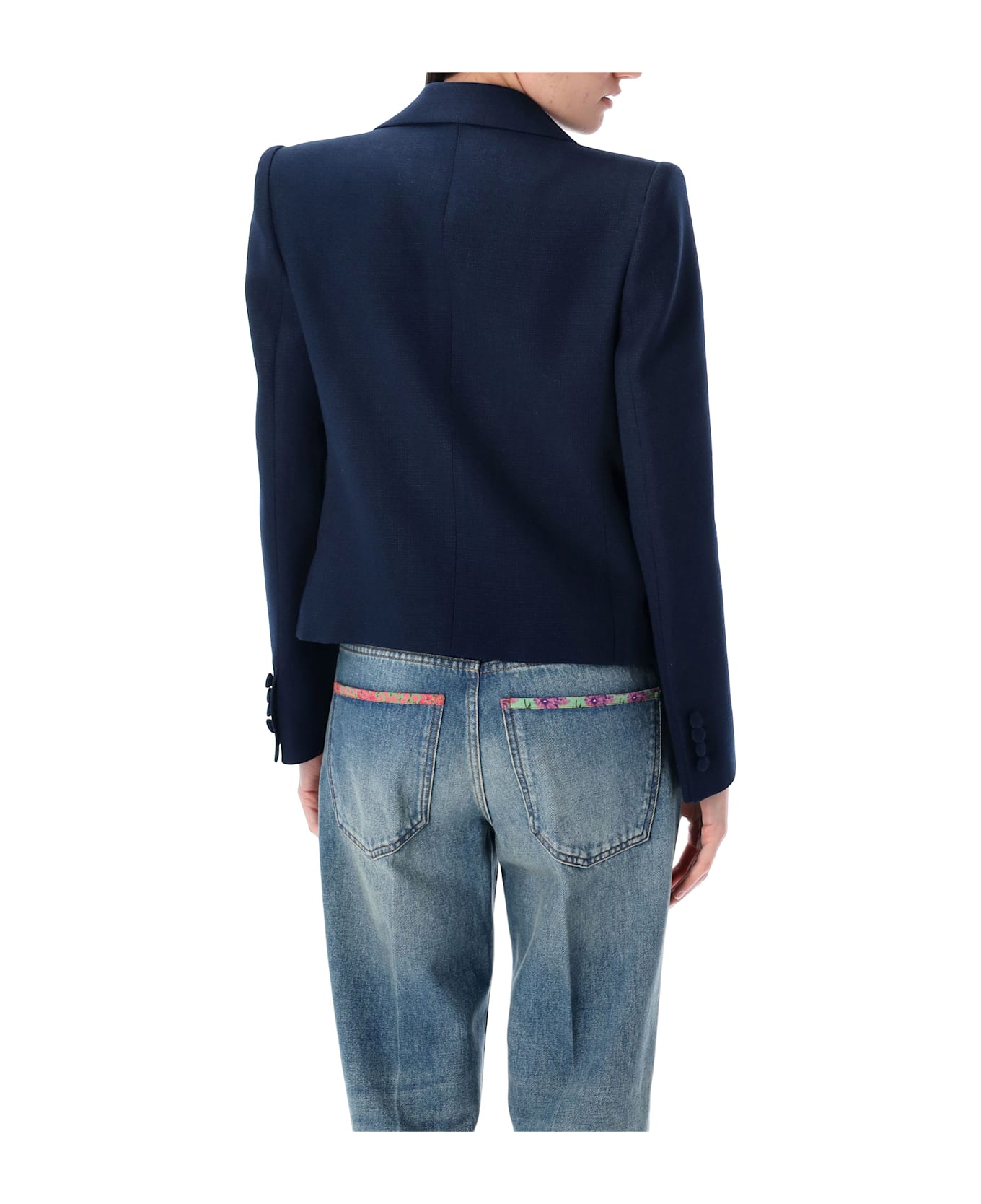 Valentino Garavani Cropped Jacket Bow - PROVENCE BLUE