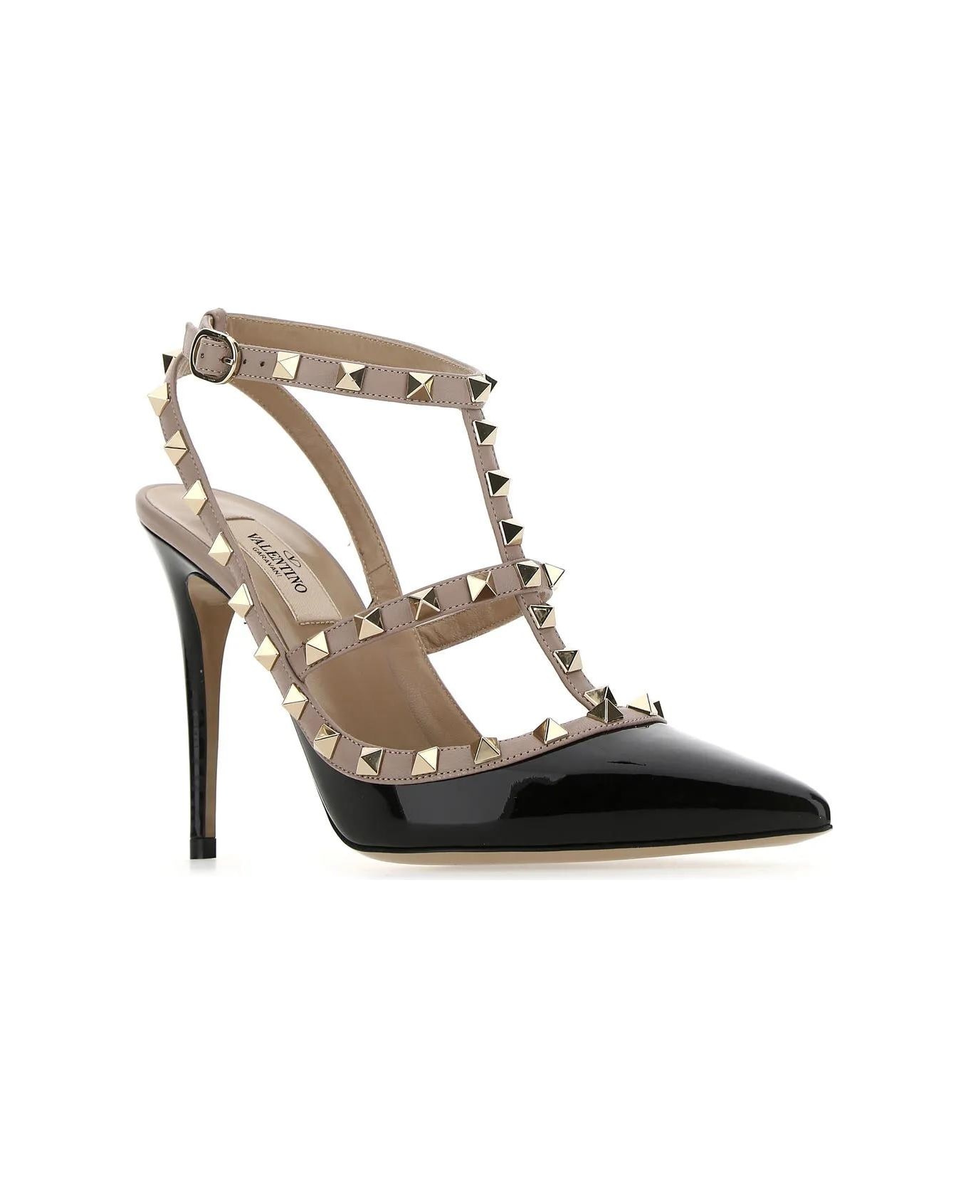 Valentino Garavani Two-tone Leather Rockstud Pumps - Black