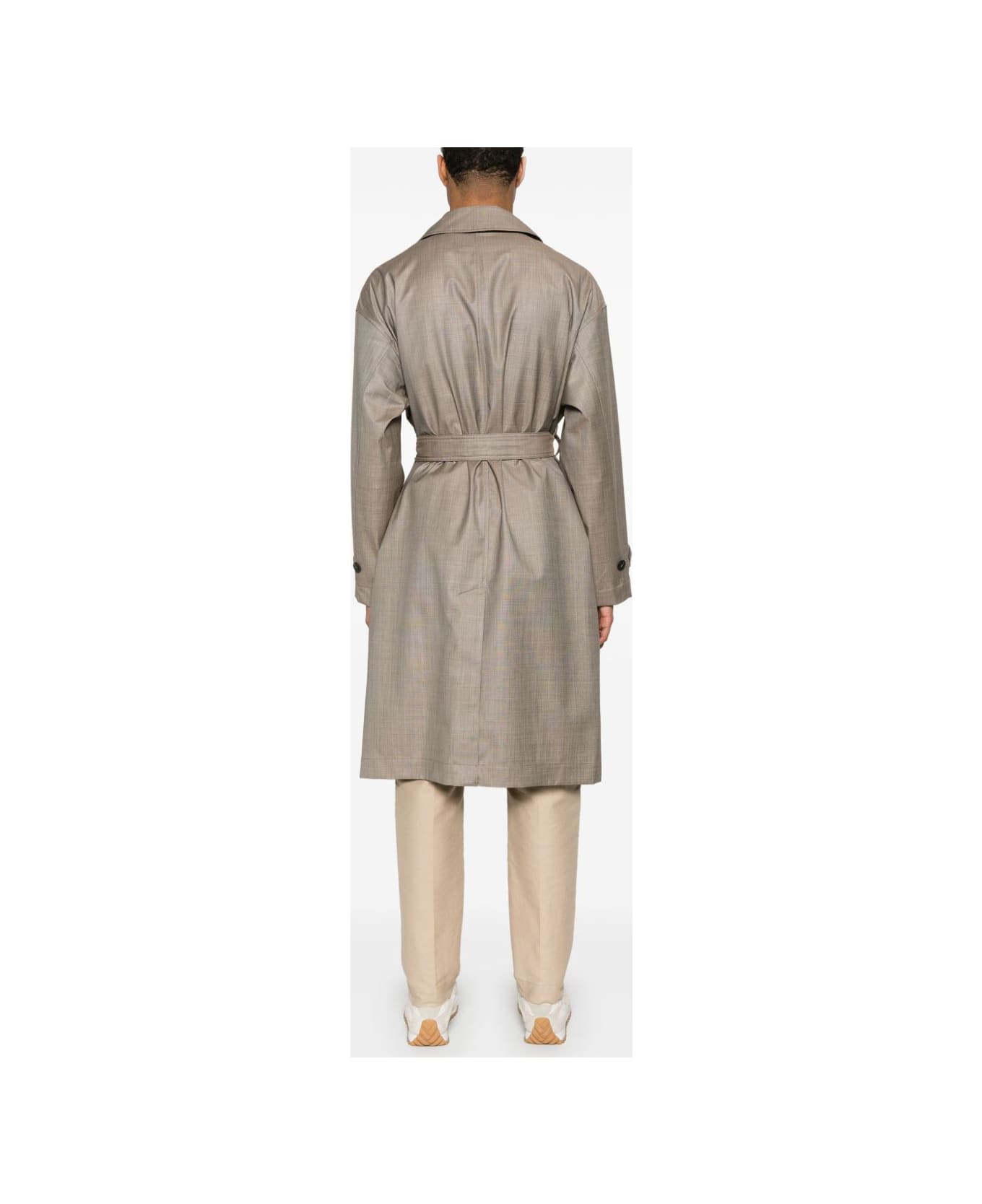 Emporio Armani Wool Belted Coat - Beige