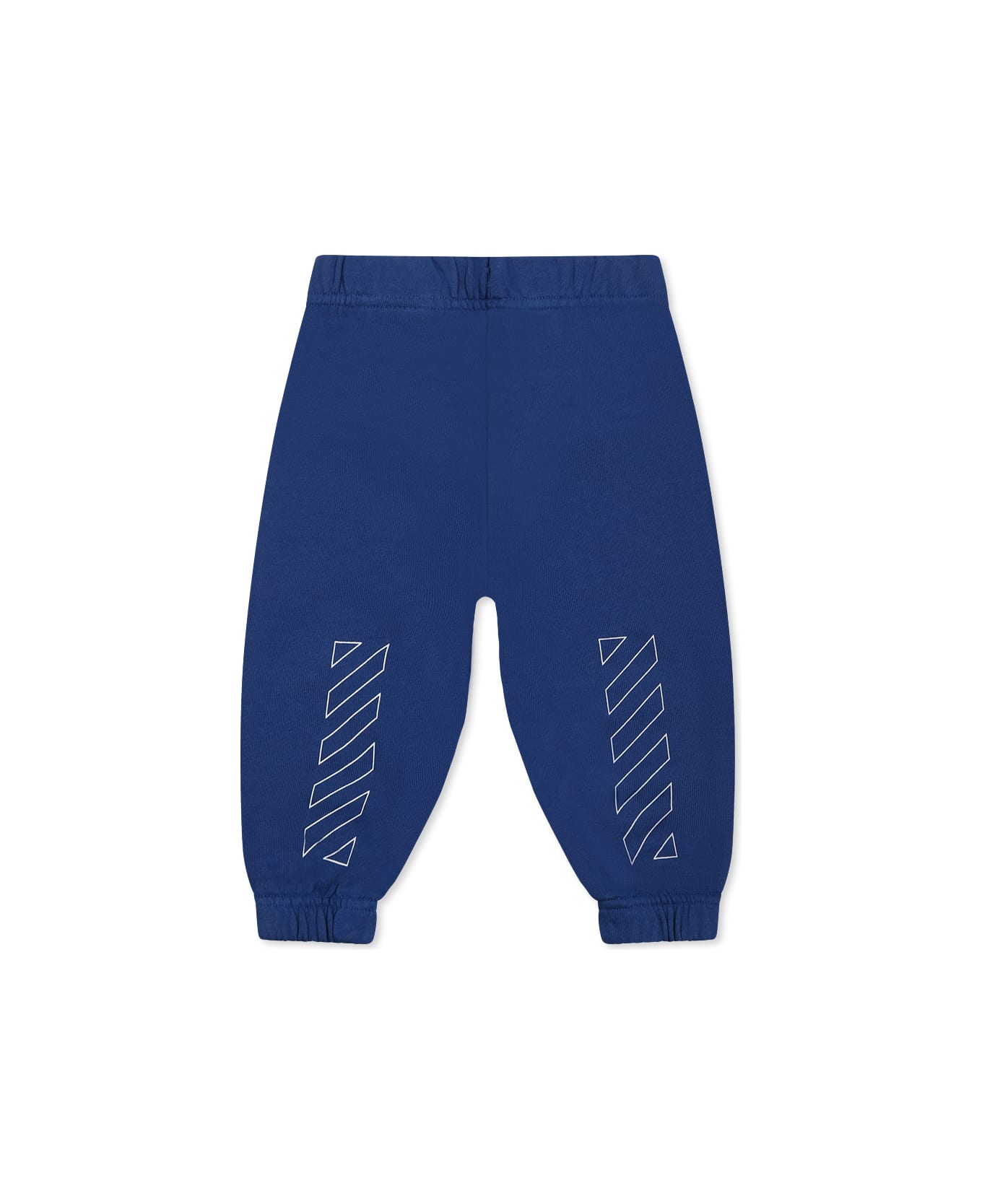 Off-White Blue Trousers For Baby Boy With Logo - Blue