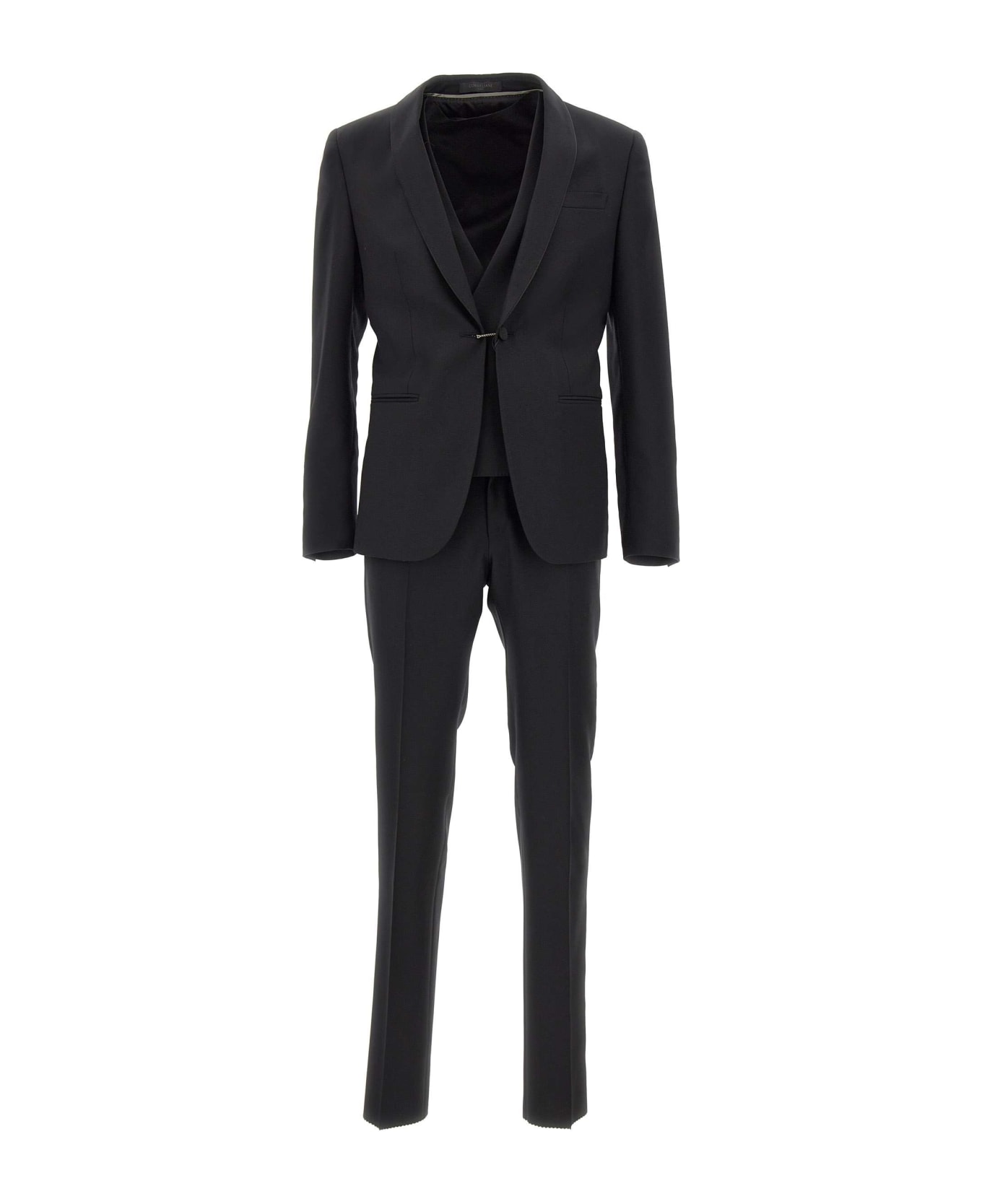 Corneliani Fresh Wool Three-piece Suit - BLACK