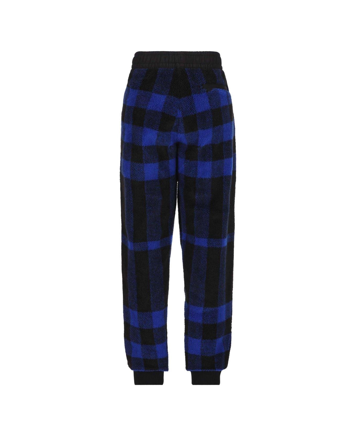 Burberry Checked Elasticated-waist Jogging Pants - Blue