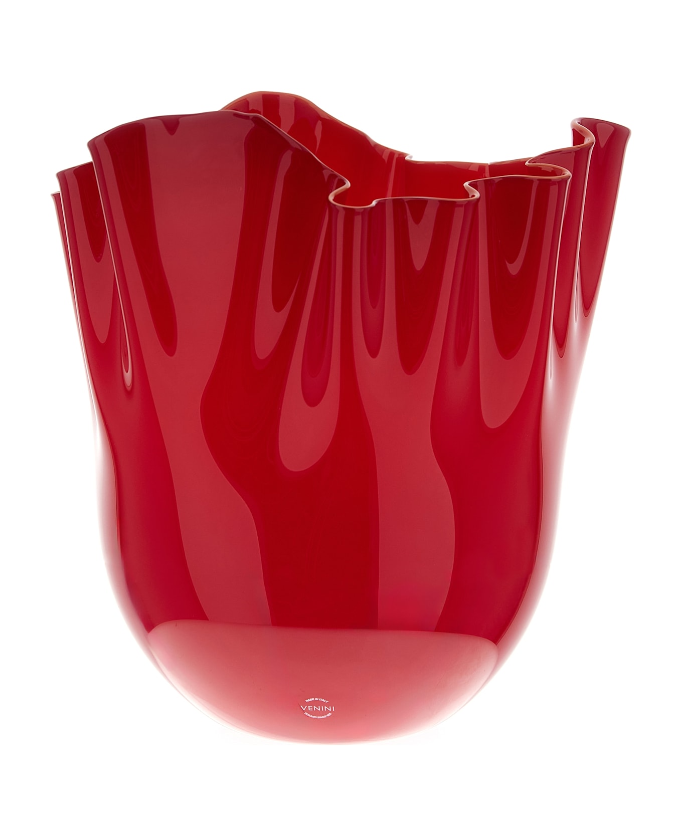 Venini 'fazzoletto' Large Vase - Red