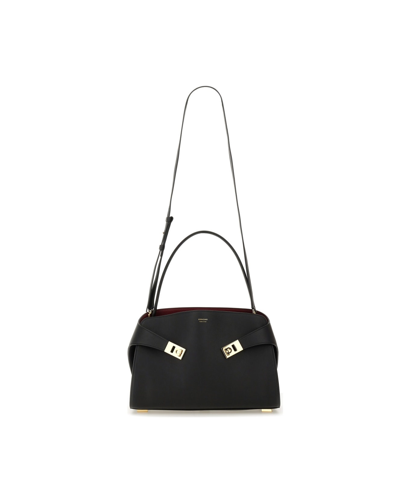 Ferragamo "hug Soft" Shoulder Bag - BLACK