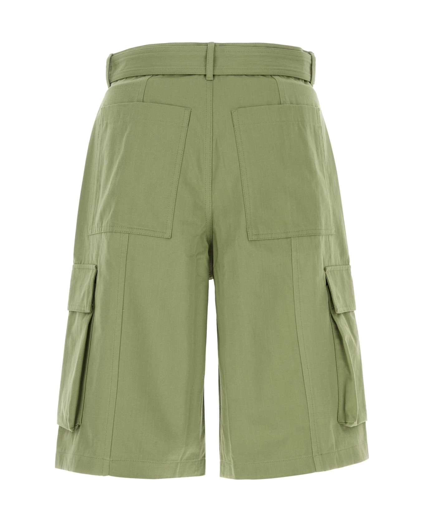 Maison Kitsuné Green Cotton Bermuda Shorts - TURFGREEN