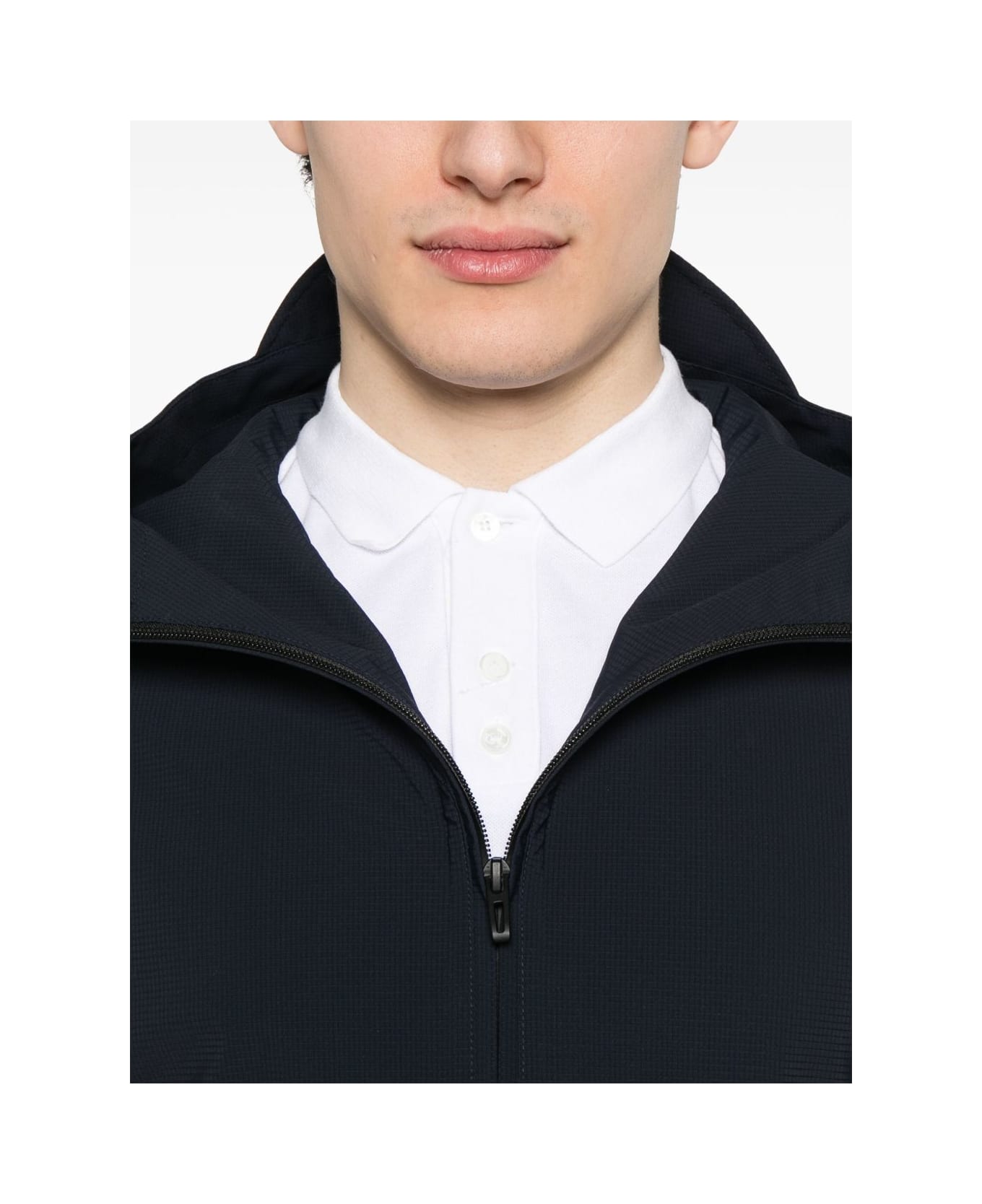 Emporio Armani Nylon Hooded Jacket - Blue