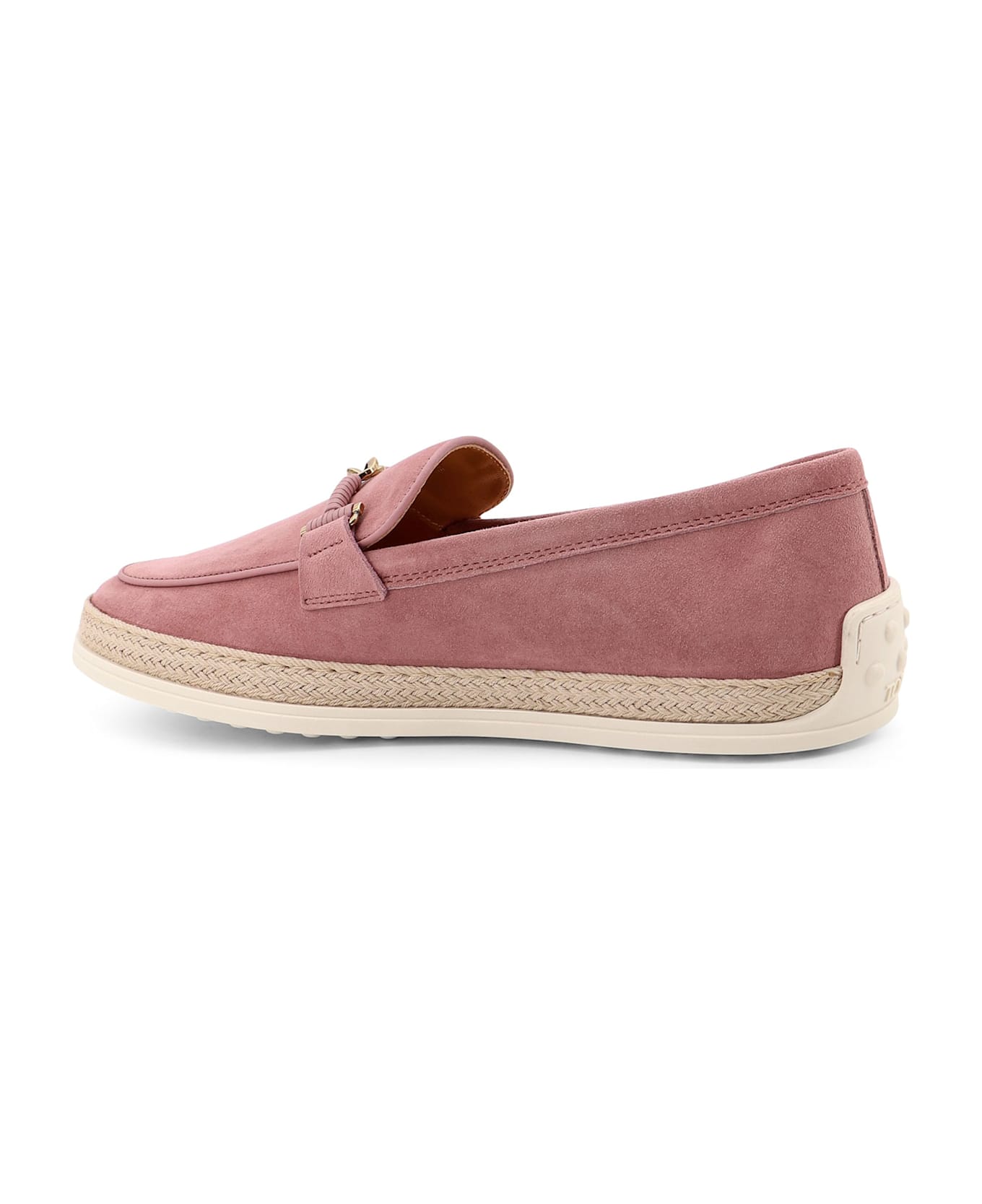 Tod's Suede Loafer With Metal Detail - Pink
