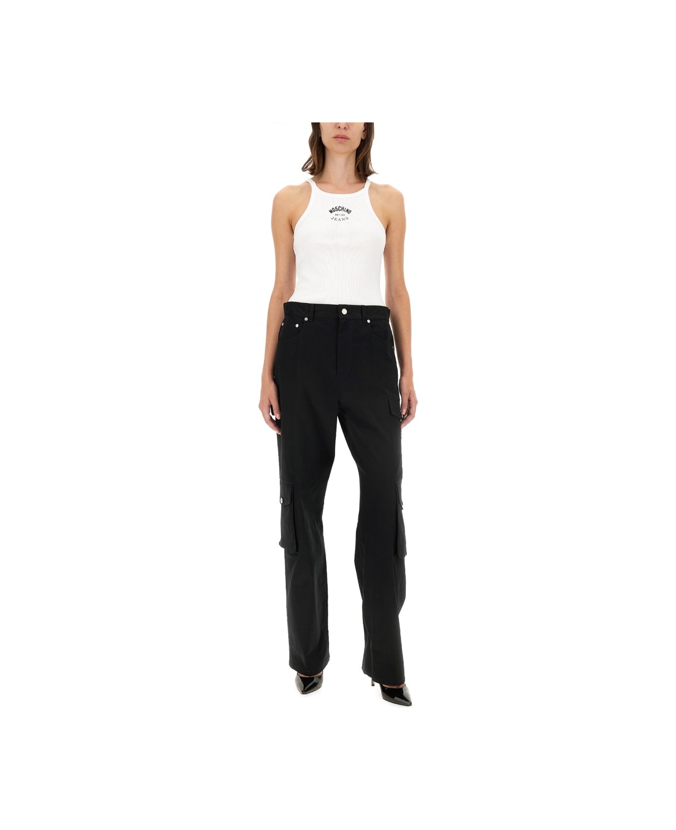 M05CH1N0 Jeans Cargo Pants - BLACK