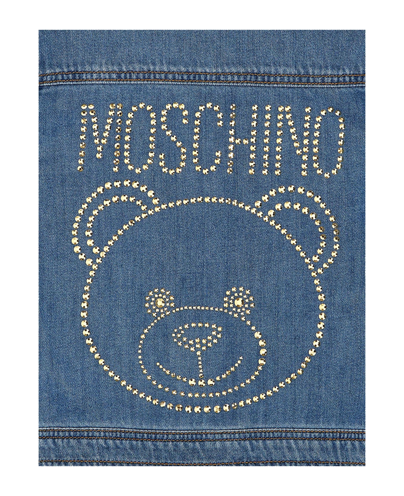 Moschino Logo Denim Jacket - Light Blue