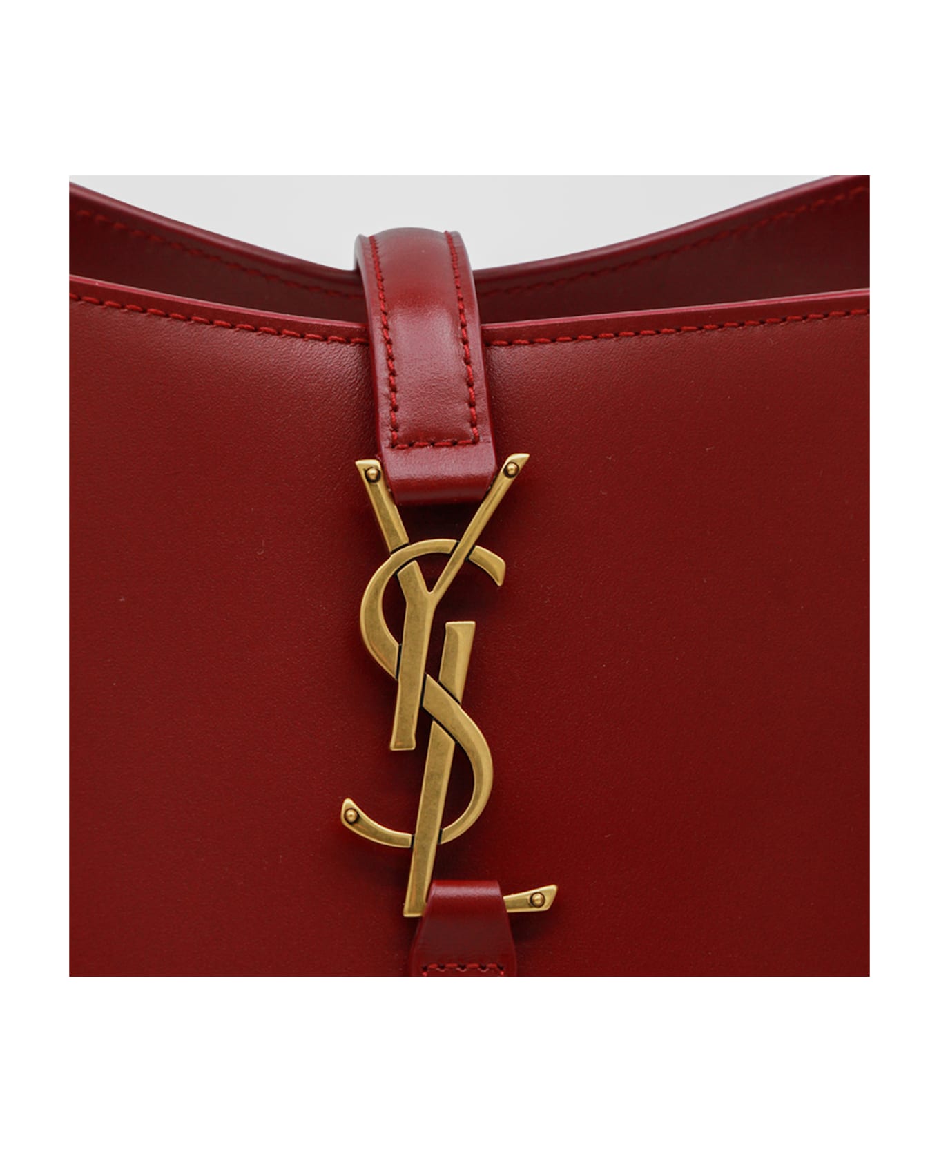 Saint Laurent Red Leather Le 37 Satchel - BORDEAUX
