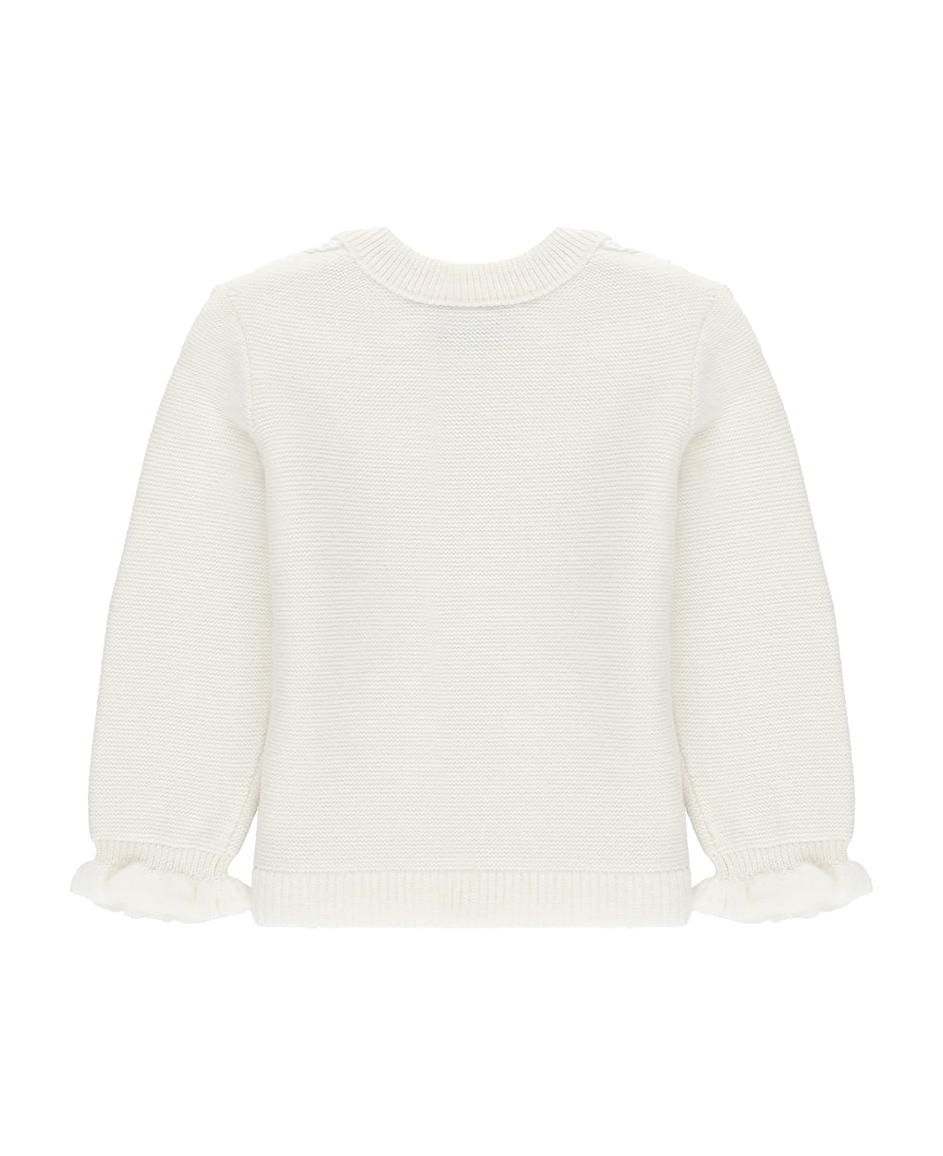 Moncler Padded Cardigan With Logo - Ivory ニットウェア＆スウェットシャツ