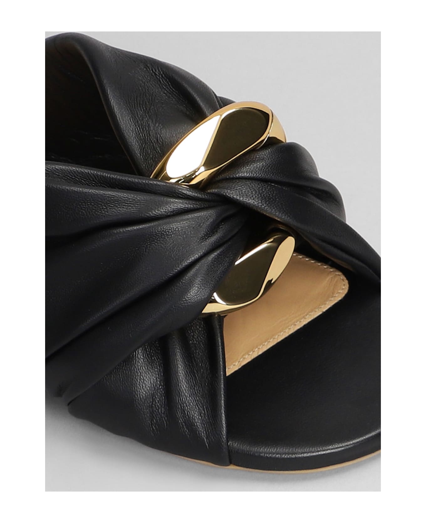 J.W. Anderson Corner Heel Flats In Black Leather - black