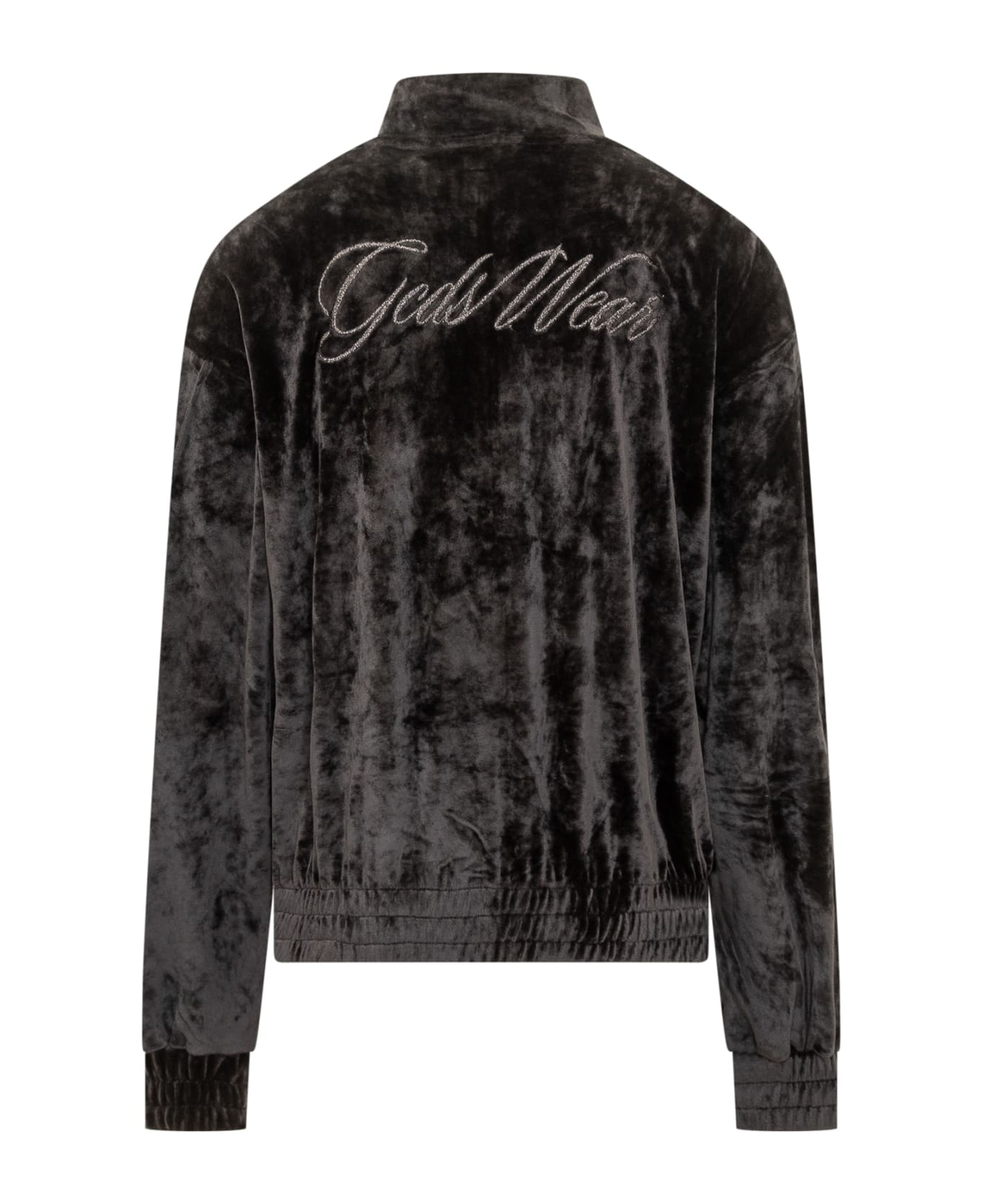 GCDS Velvet Sweatshirt - BLACK