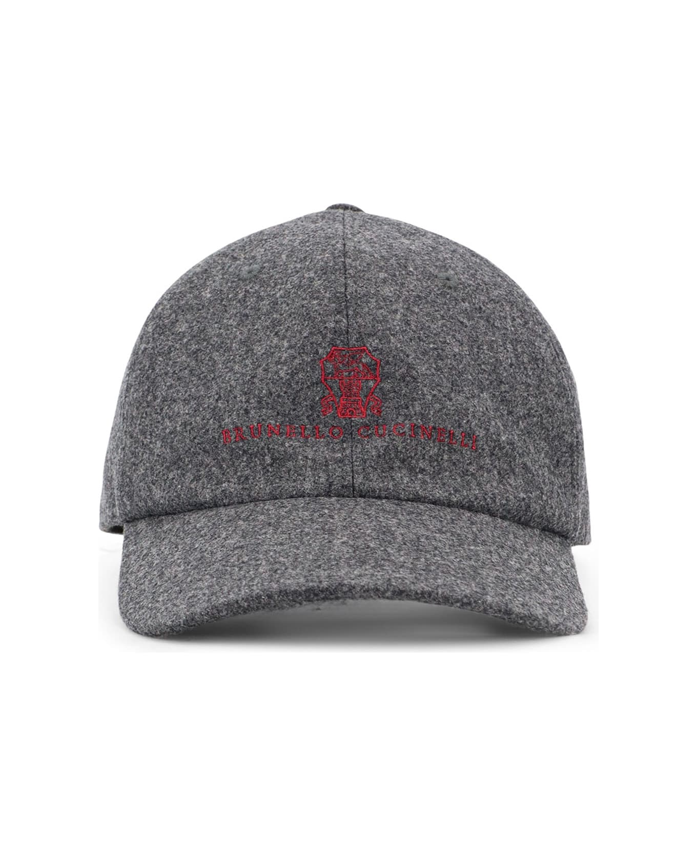 Brunello Cucinelli Virgin Wool Hat - GRIGIO SCURO ROSSO