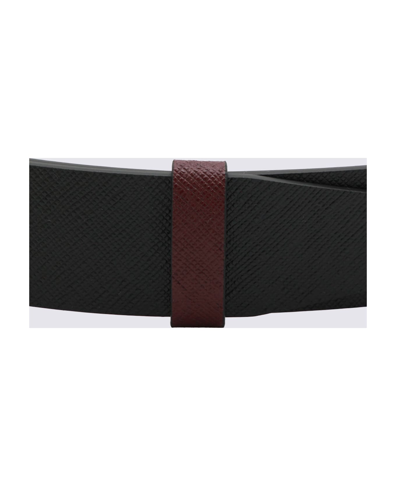 Montblanc Black Leather Belt - BLACK - BORDEAUX