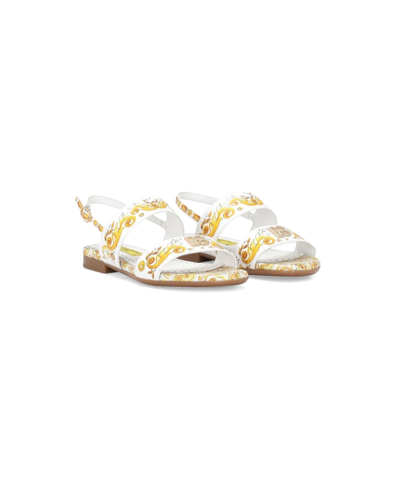Dolce & Gabbana Printed Calf Sandal - YELLOW