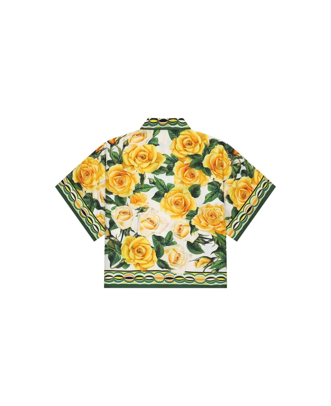 Dolce & Gabbana Pajama Shirt With Yellow Rose Print - Yellow シャツ
