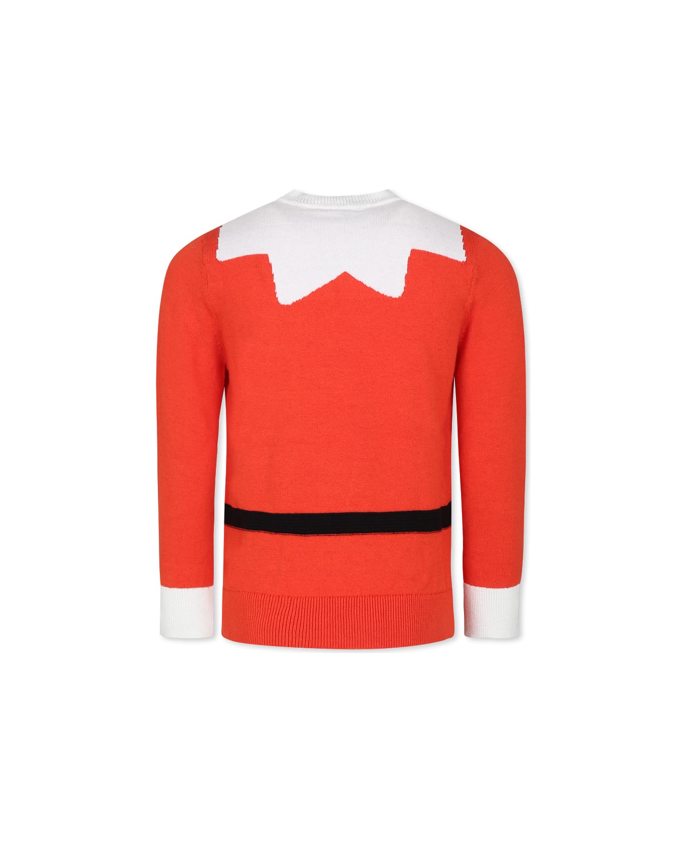 Stella McCartney Kids Red Sweater For Kids With Jacquard Belt - Red