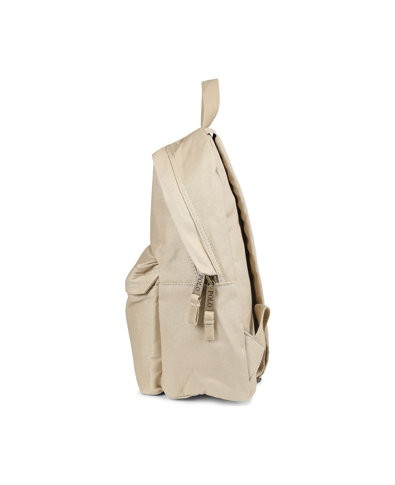 Ralph Lauren Beige Backpack For Kids With Polo Bear - Beige