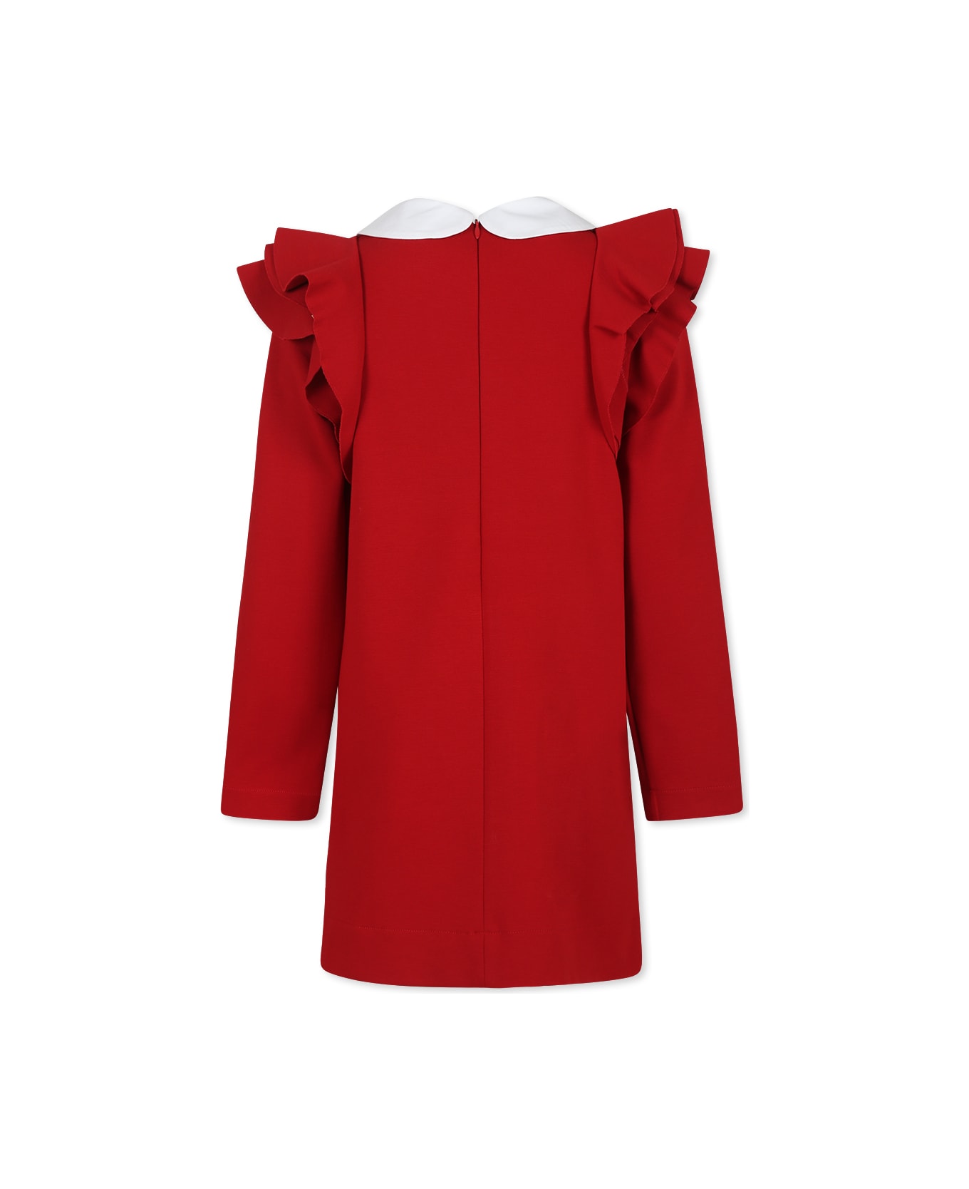 Fendi Red Dress For Girl With Logo - Red