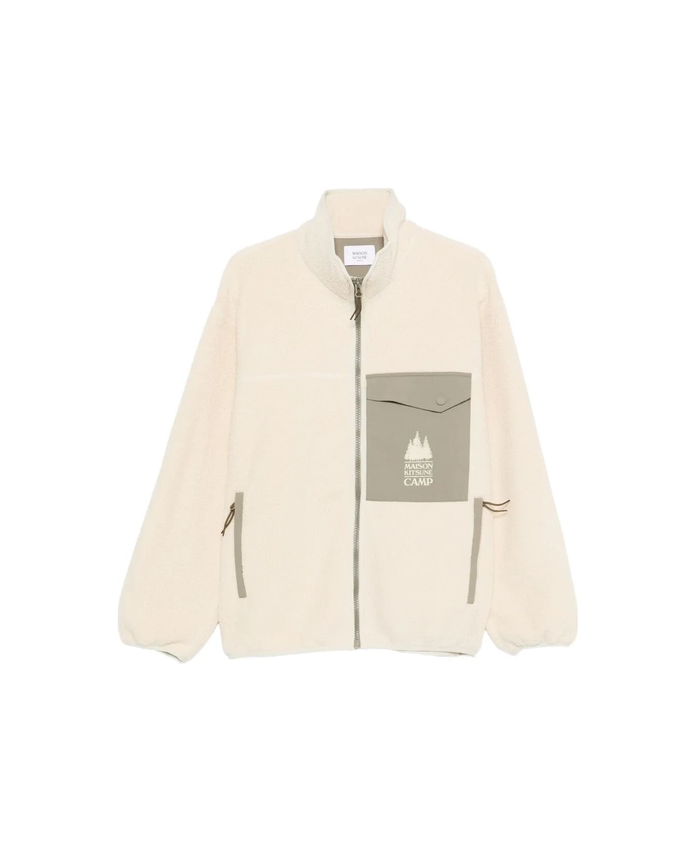 Maison Kitsuné Casual Fleece Jacket - Ecru