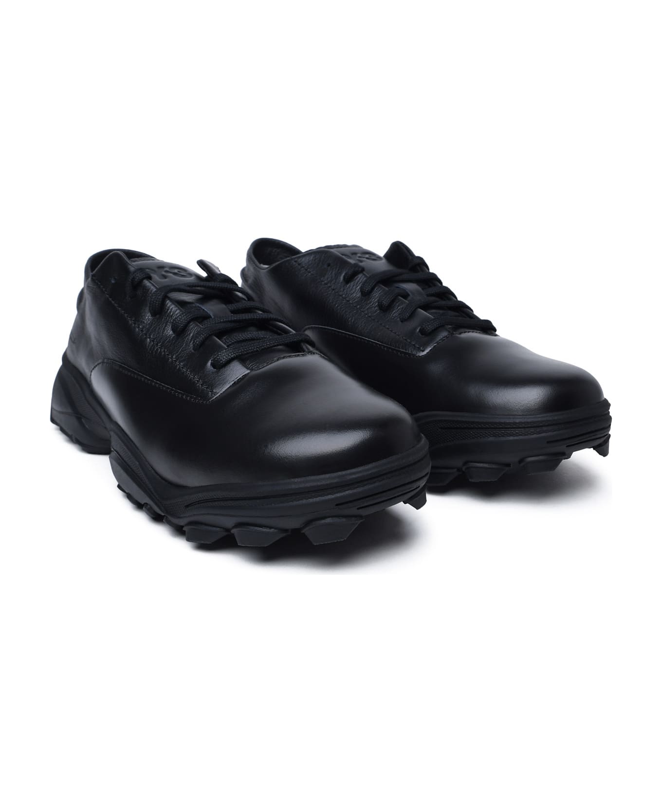 Y-3 Black Leather Sneakers - Black