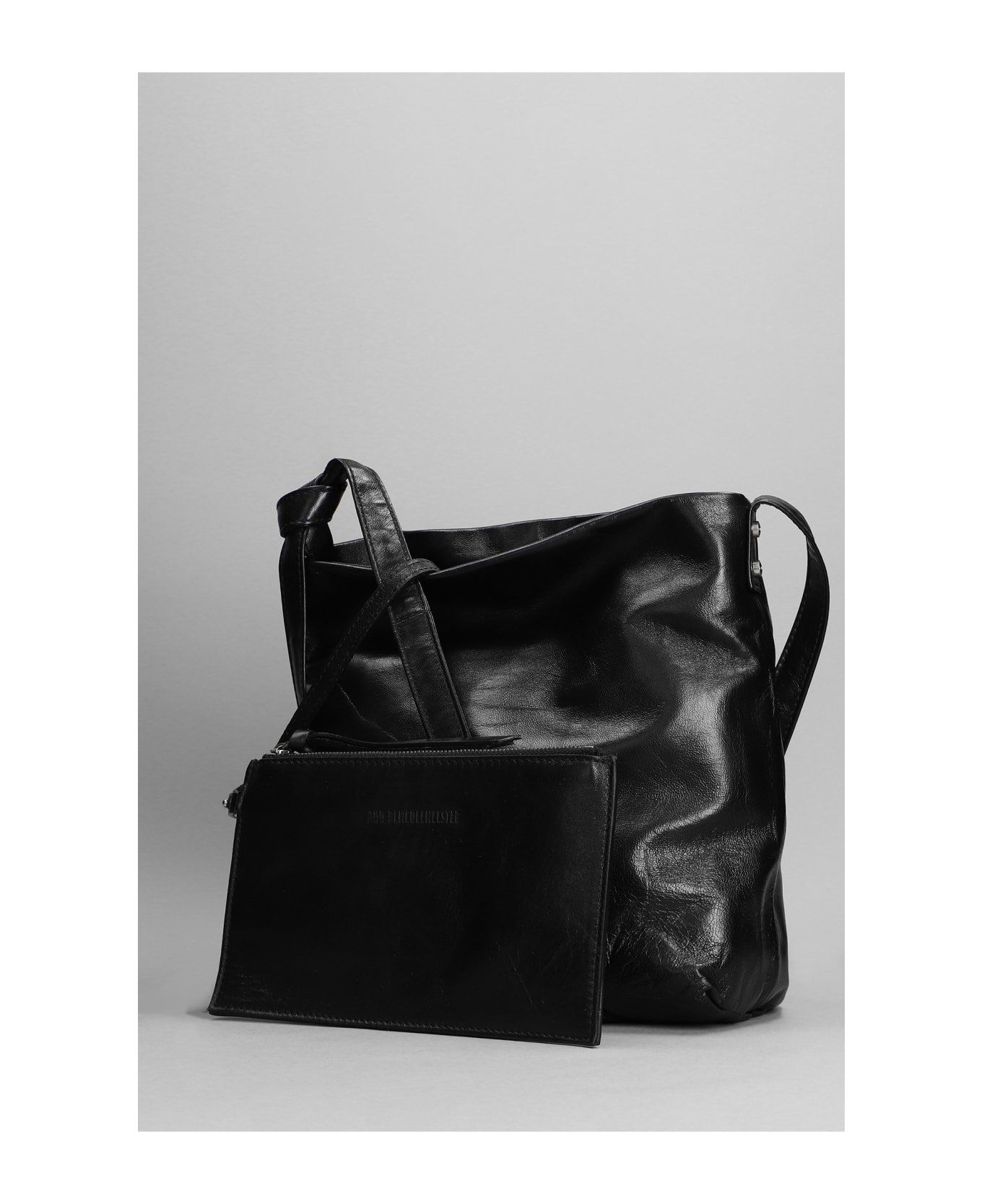 Ann Demeulemeester Shoulder Bag In Black Leather - black