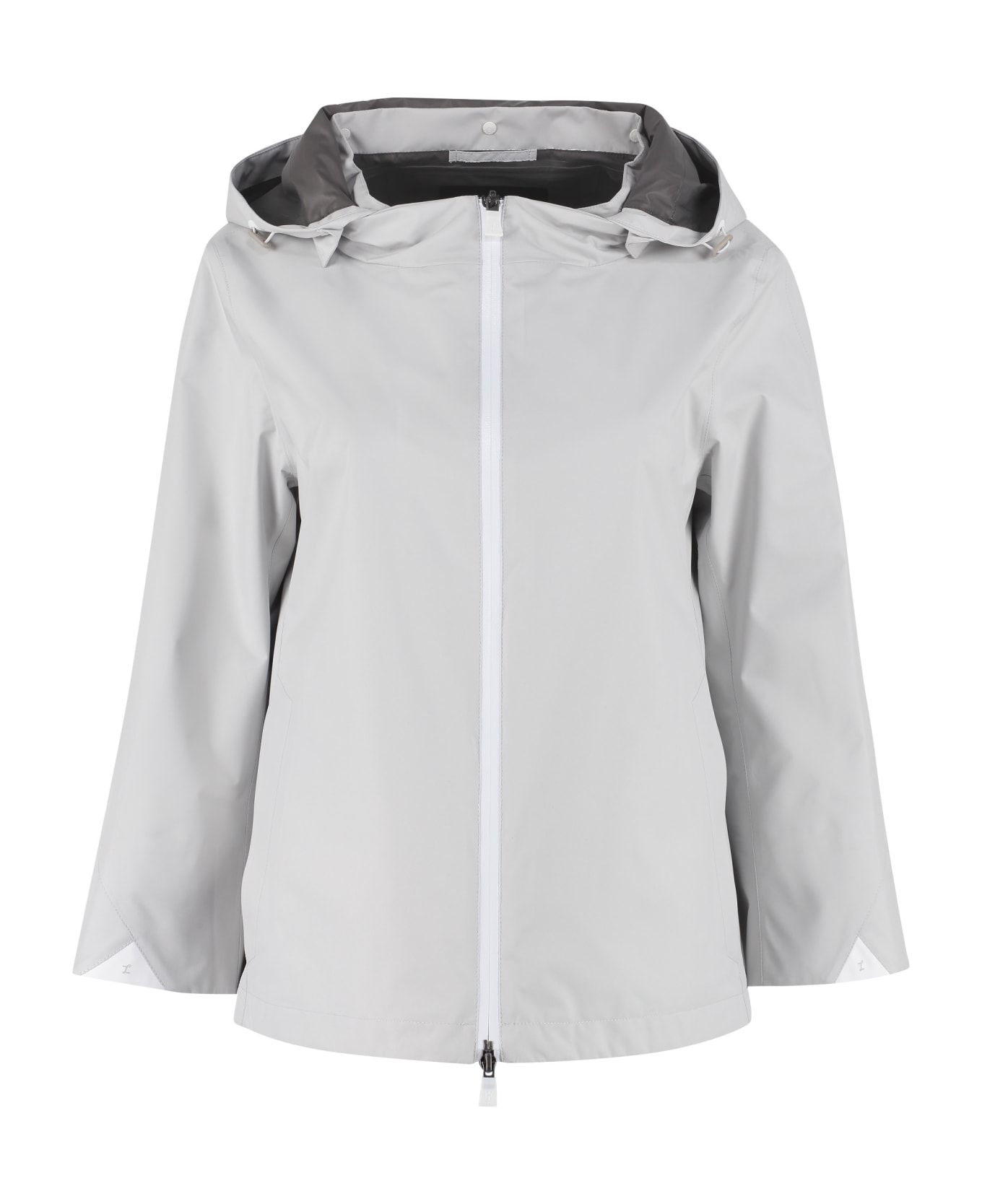 Herno Technical Fabric Hooded Jacket - grey
