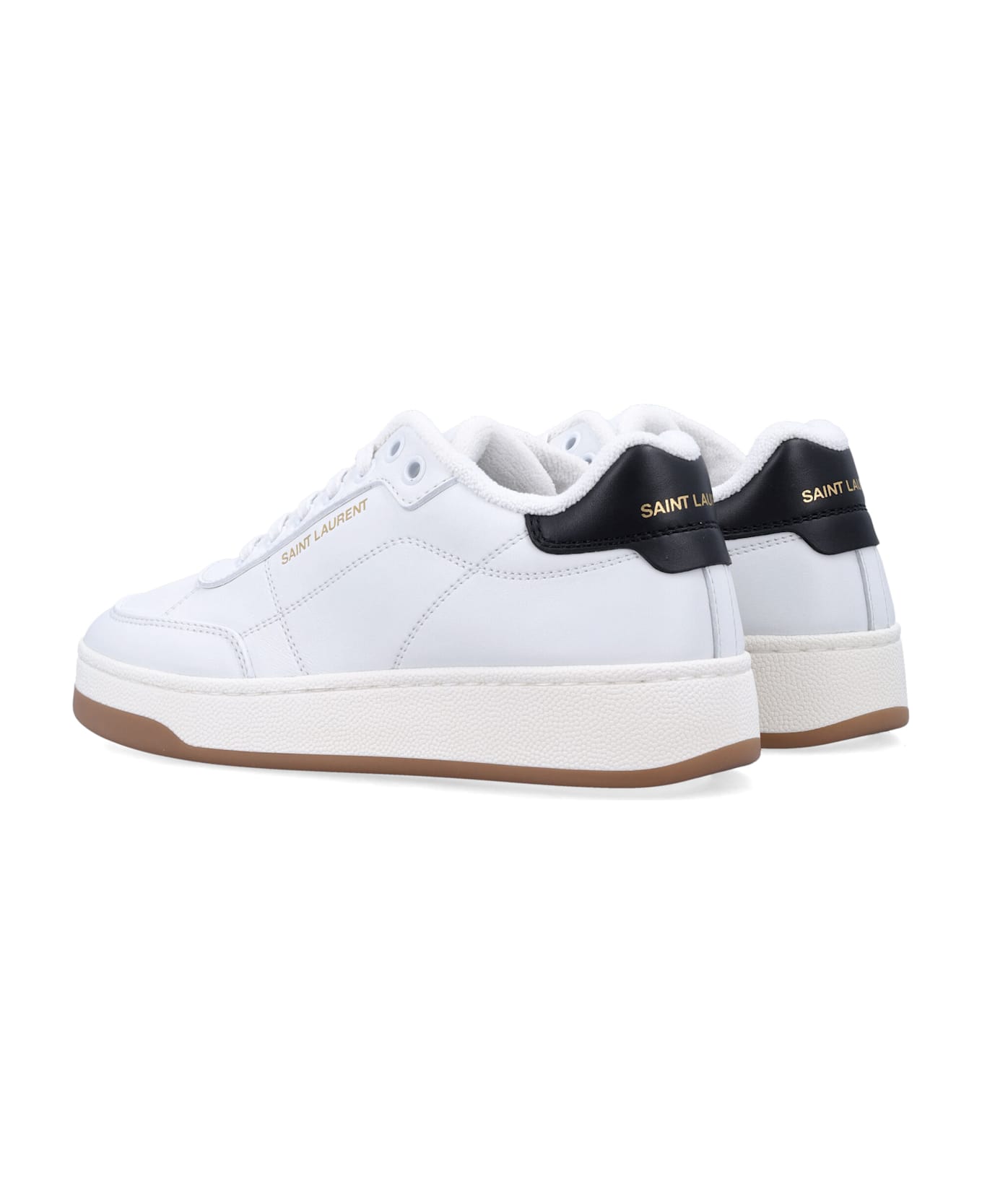 Saint Laurent Sl/61 Woman
s Sneakers In Smooth White Leather - WHITE BLACK
