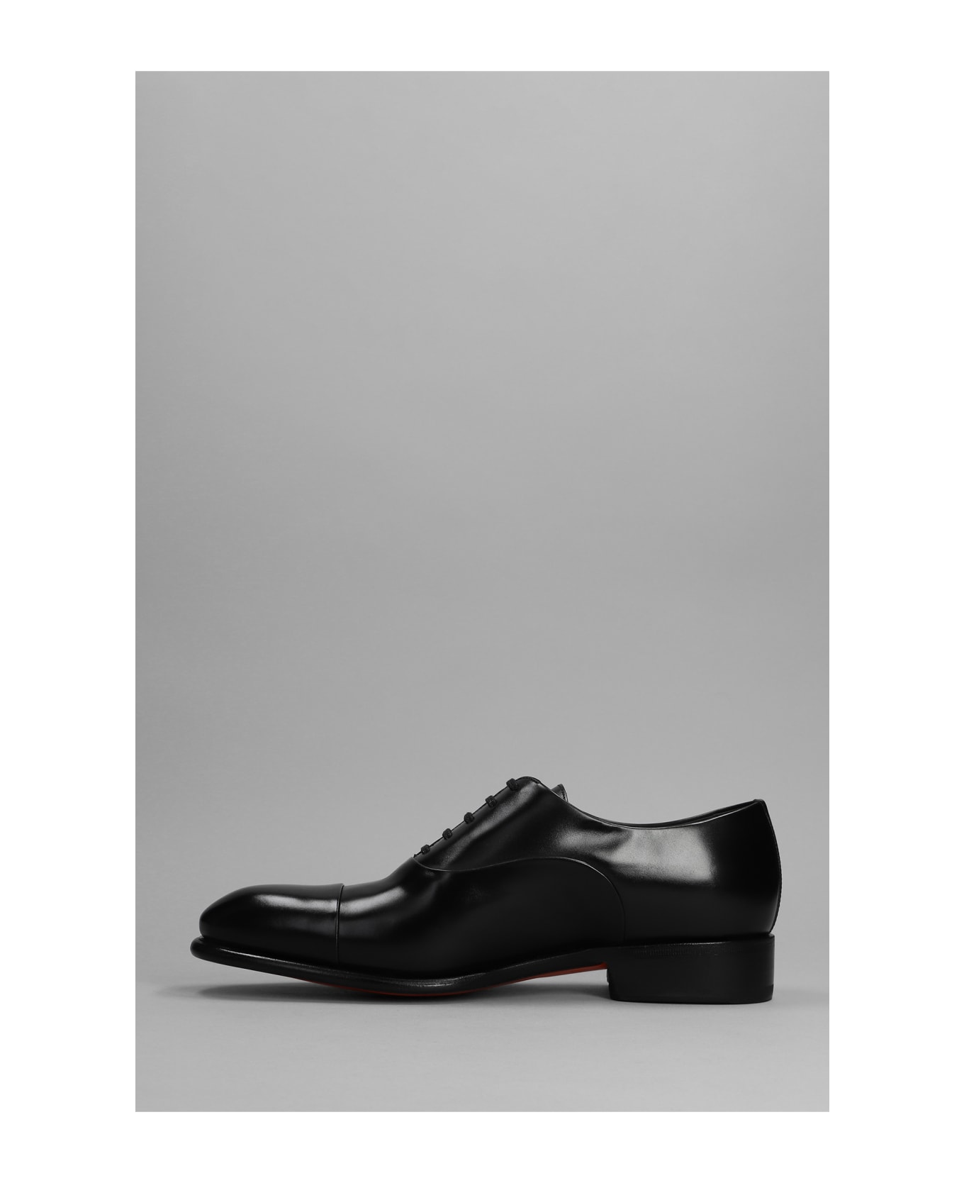Santoni Black Oxford Shoe - Black
