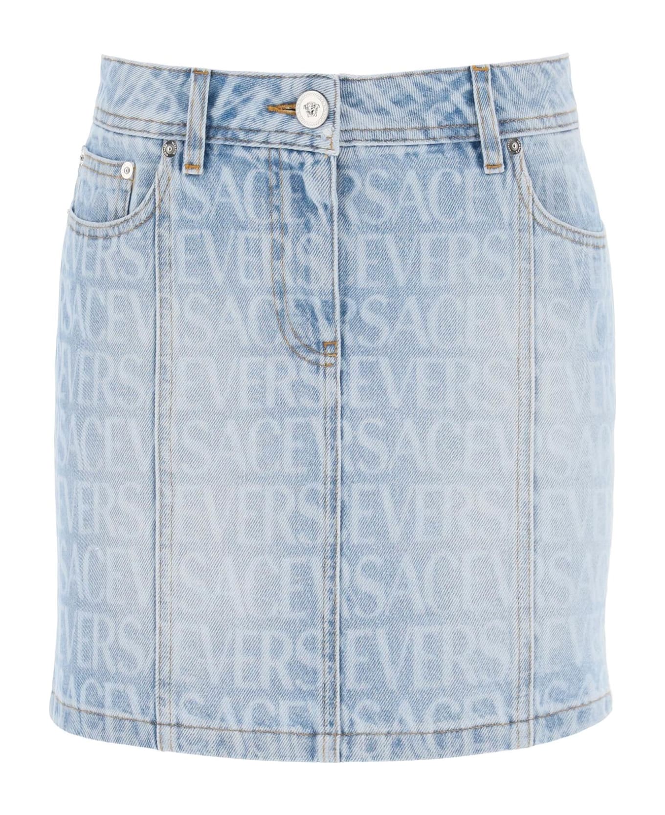 Versace 'versace Allover' Skirt - LIGHT BLUE (Blue) スカート